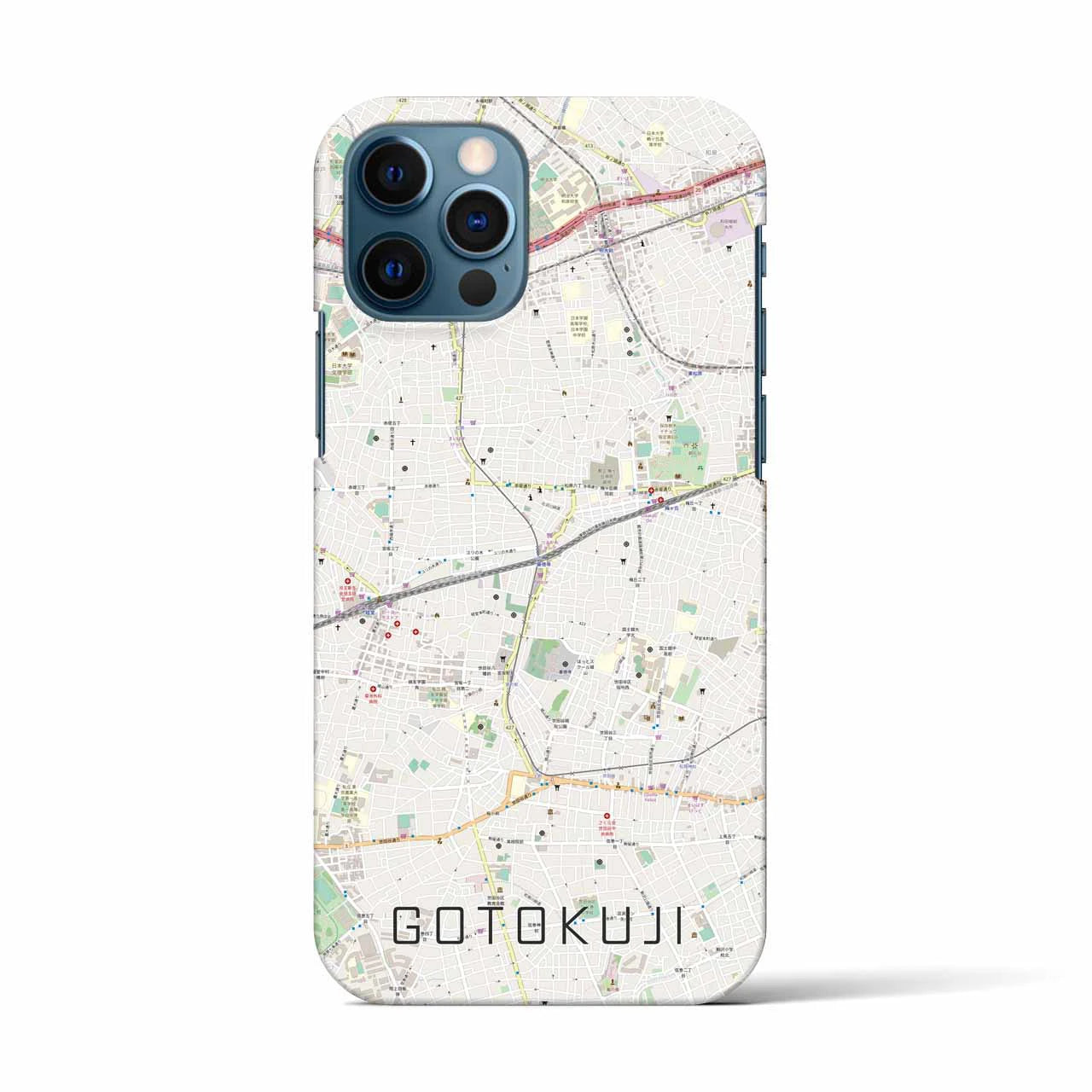 【豪徳寺(東京都)】地図柄iPhoneケース(バックカバータイプ)