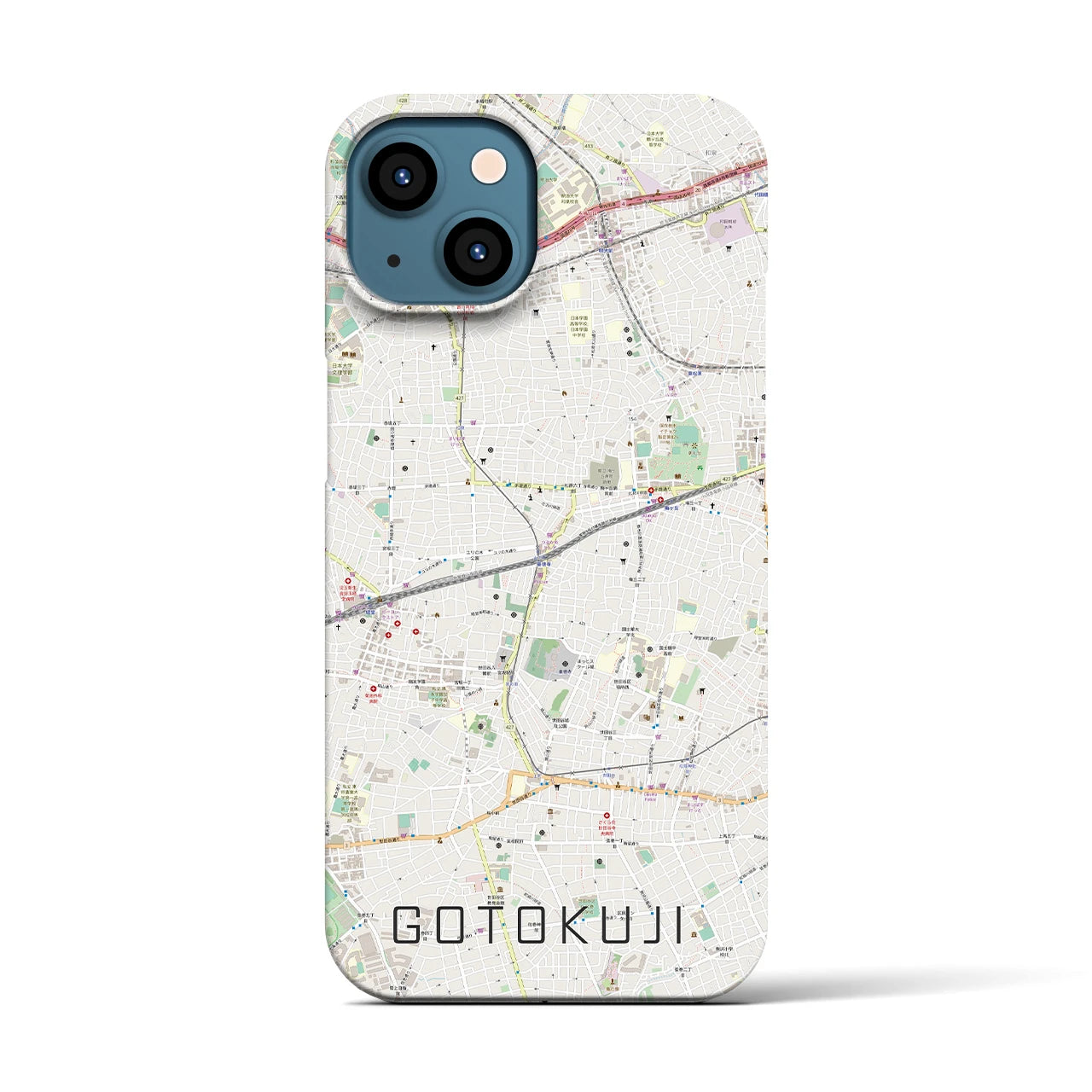 【豪徳寺(東京都)】地図柄iPhoneケース(バックカバータイプ)
