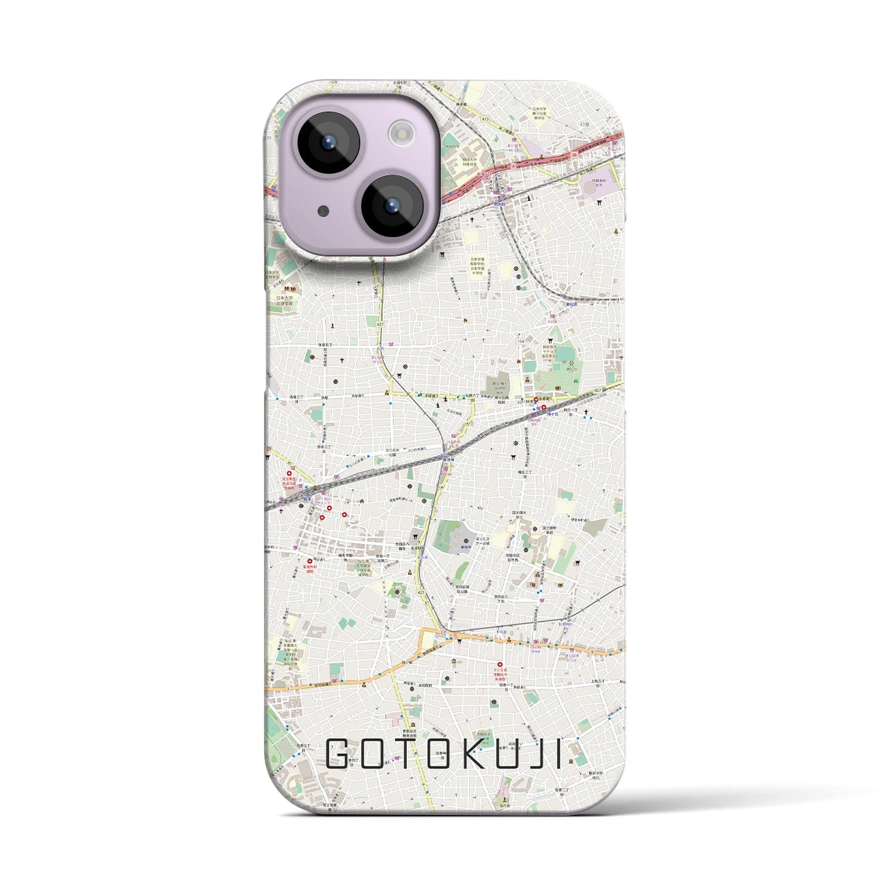 【豪徳寺(東京都)】地図柄iPhoneケース(バックカバータイプ)