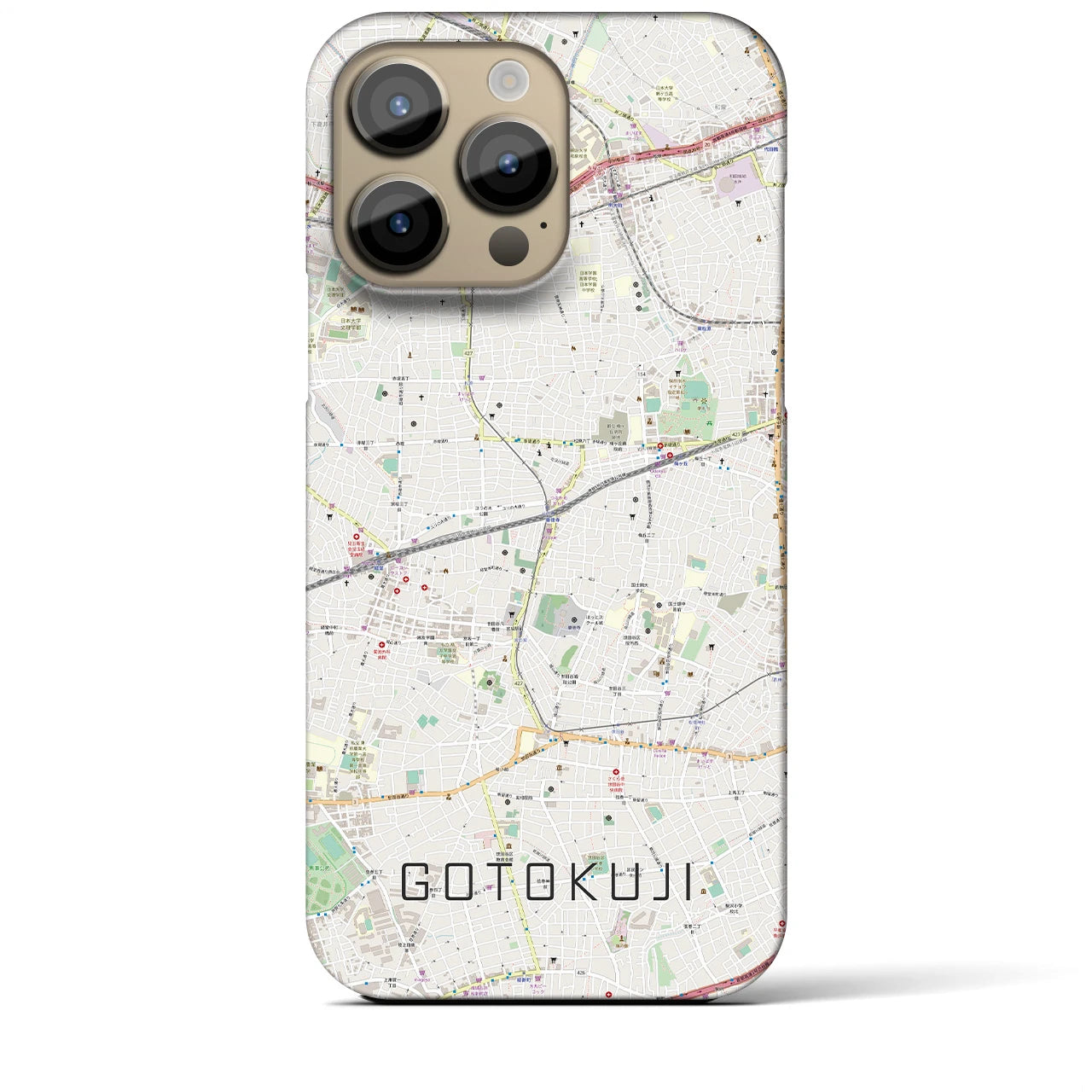 【豪徳寺(東京都)】地図柄iPhoneケース(バックカバータイプ)