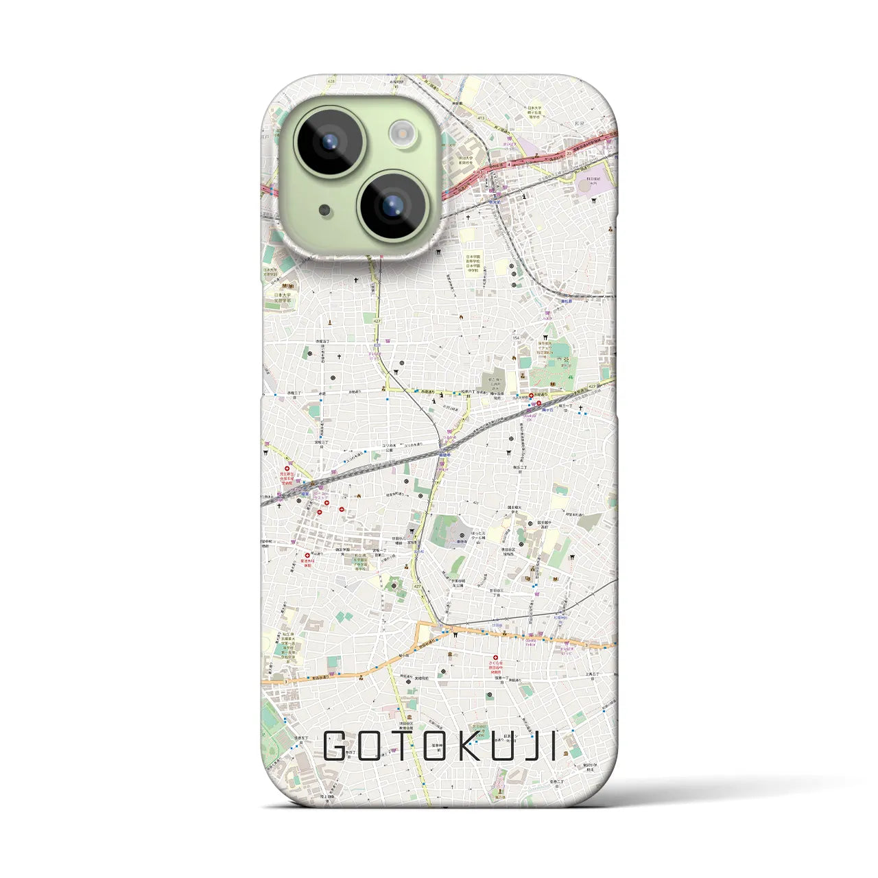 【豪徳寺(東京都)】地図柄iPhoneケース(バックカバータイプ)