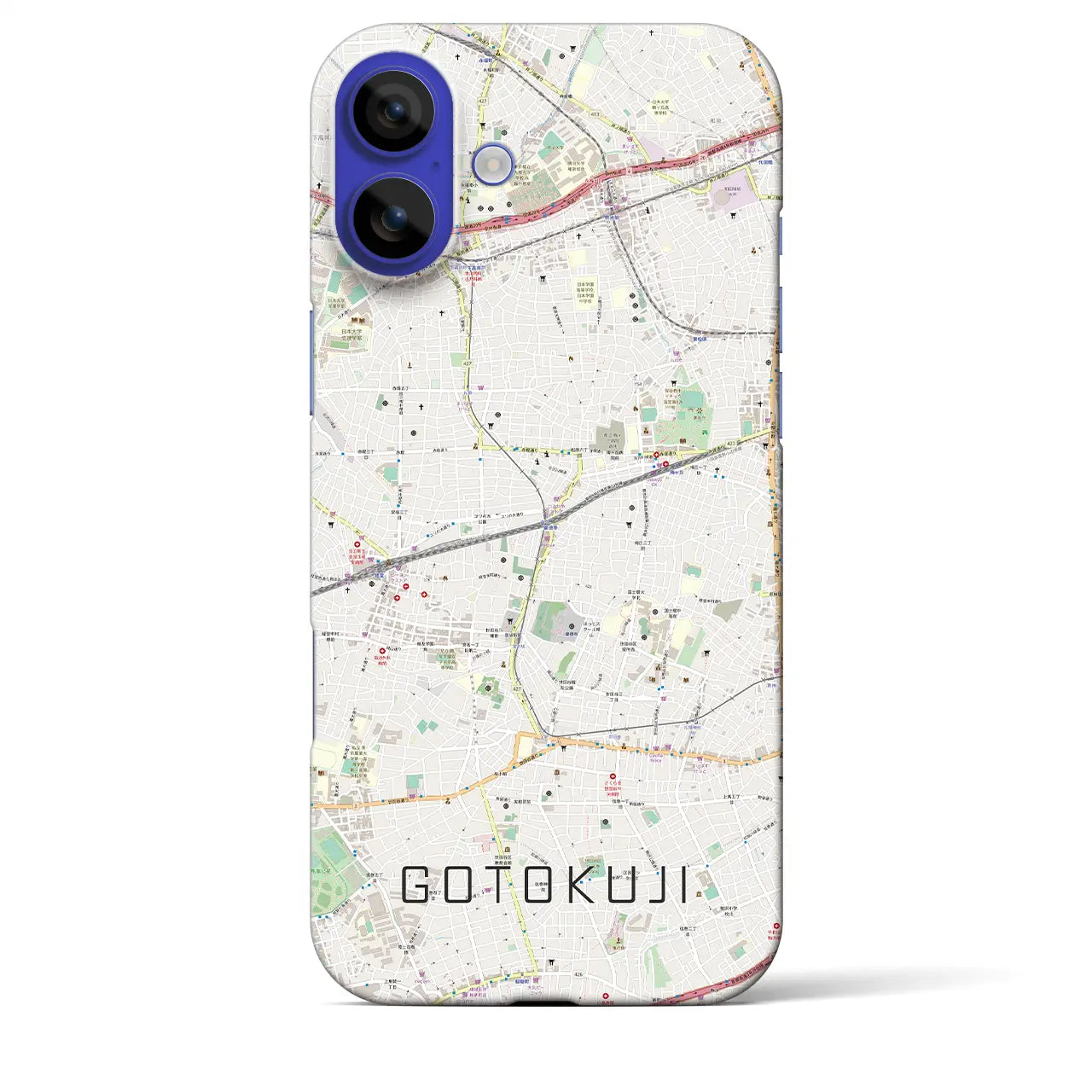 【豪徳寺(東京都)】地図柄iPhoneケース(バックカバータイプ)ナチュラル・iPhone 16 Pro Max 用