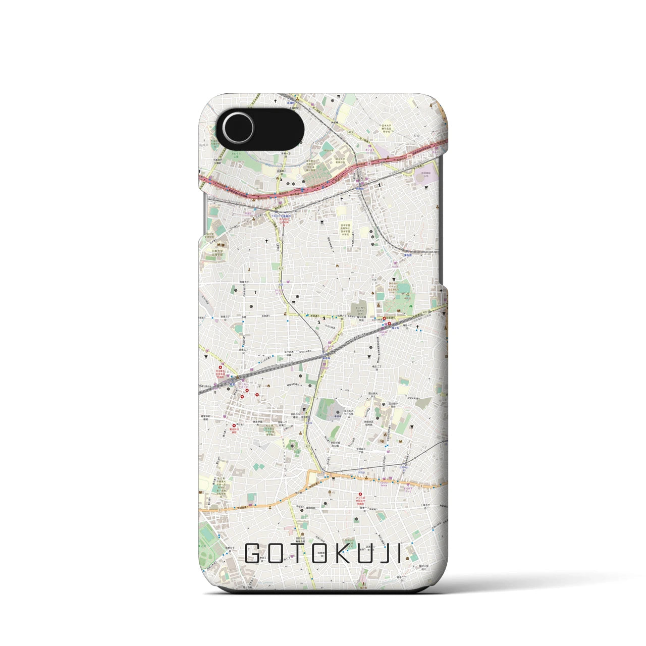 【豪徳寺(東京都)】地図柄iPhoneケース(バックカバータイプ)