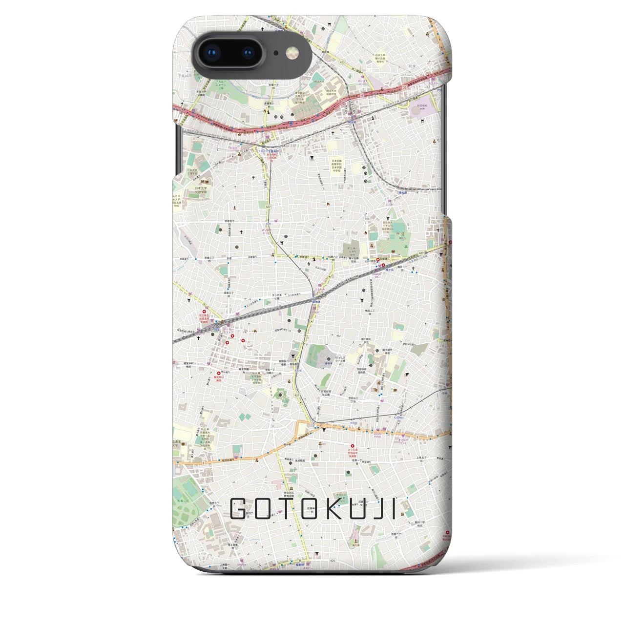 【豪徳寺(東京都)】地図柄iPhoneケース(バックカバータイプ)