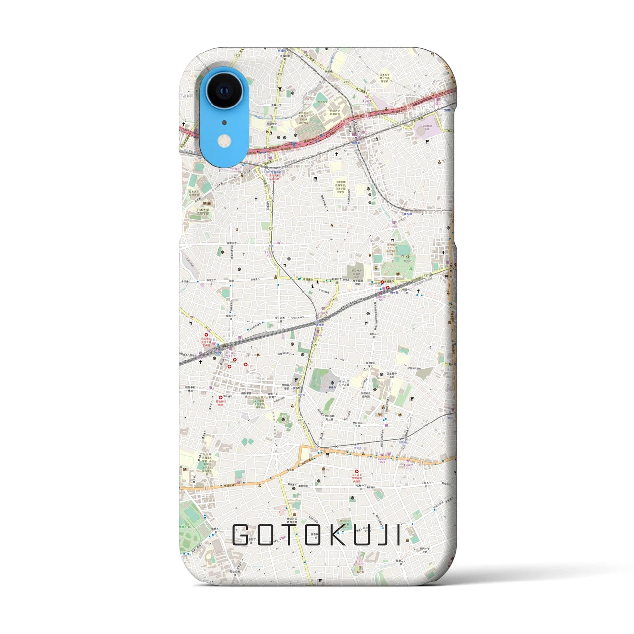 【豪徳寺(東京都)】地図柄iPhoneケース(バックカバータイプ)