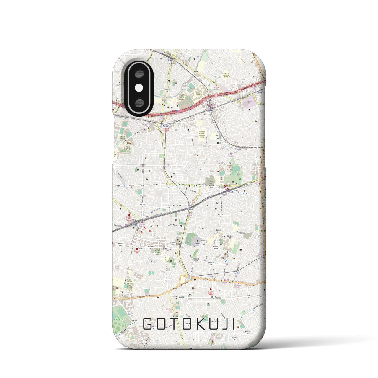 【豪徳寺(東京都)】地図柄iPhoneケース(バックカバータイプ)