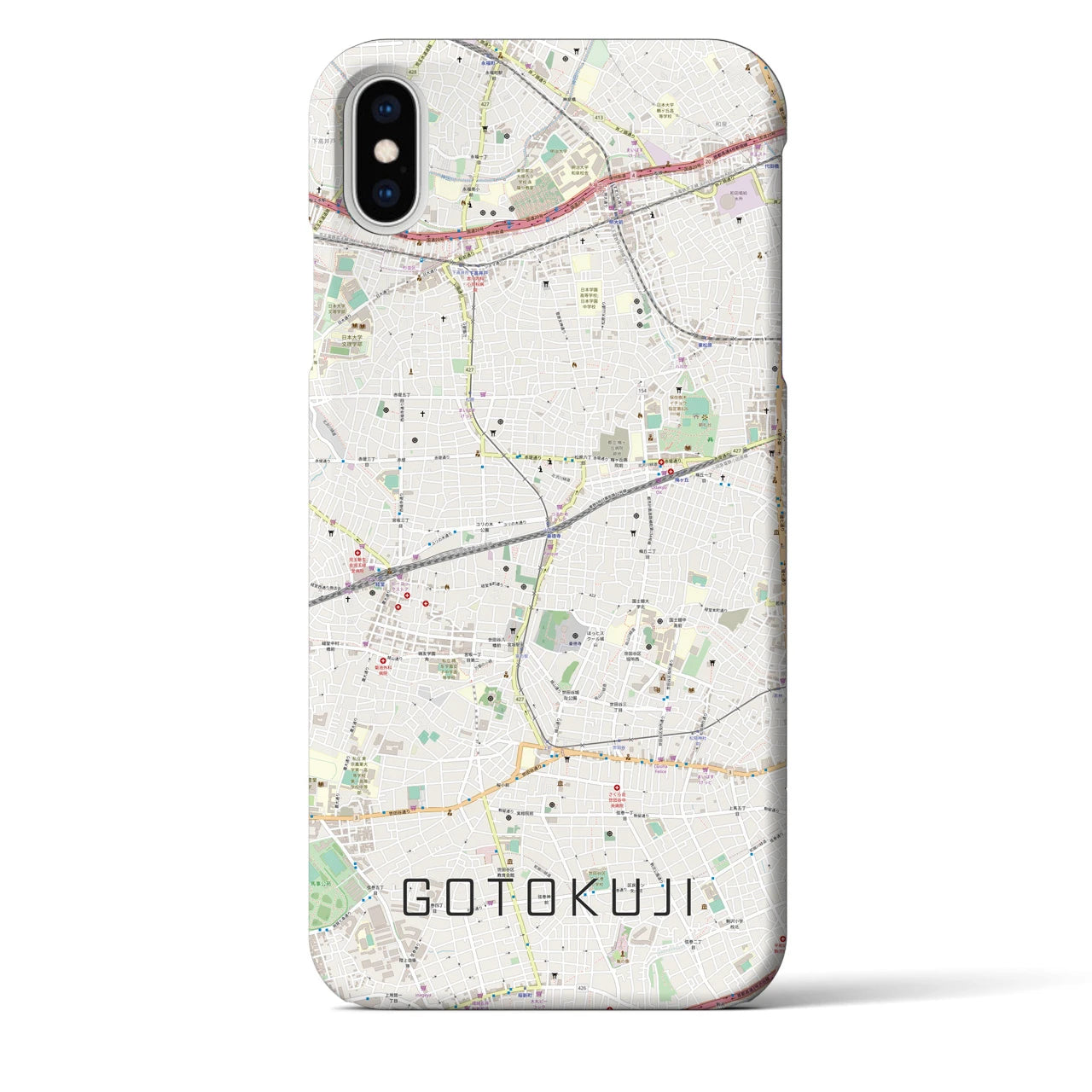 【豪徳寺(東京都)】地図柄iPhoneケース(バックカバータイプ)
