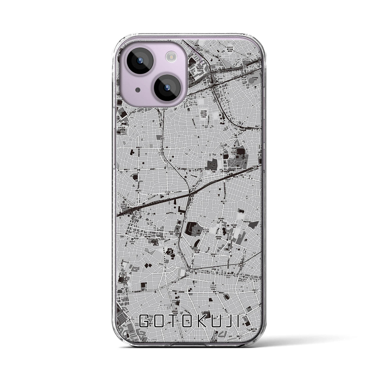 【豪徳寺(東京都)】地図柄iPhoneケース(クリアタイプ)