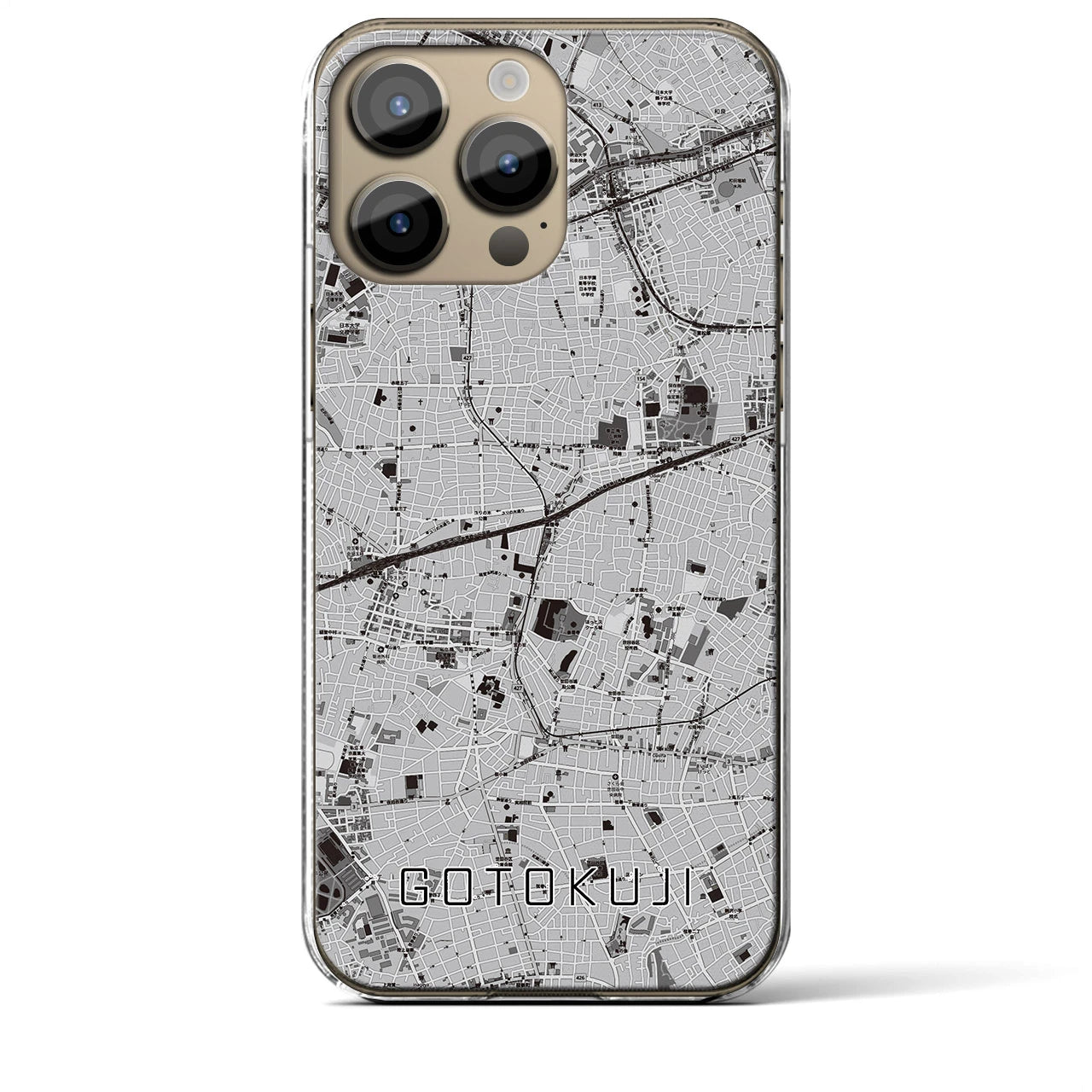 【豪徳寺(東京都)】地図柄iPhoneケース(クリアタイプ)