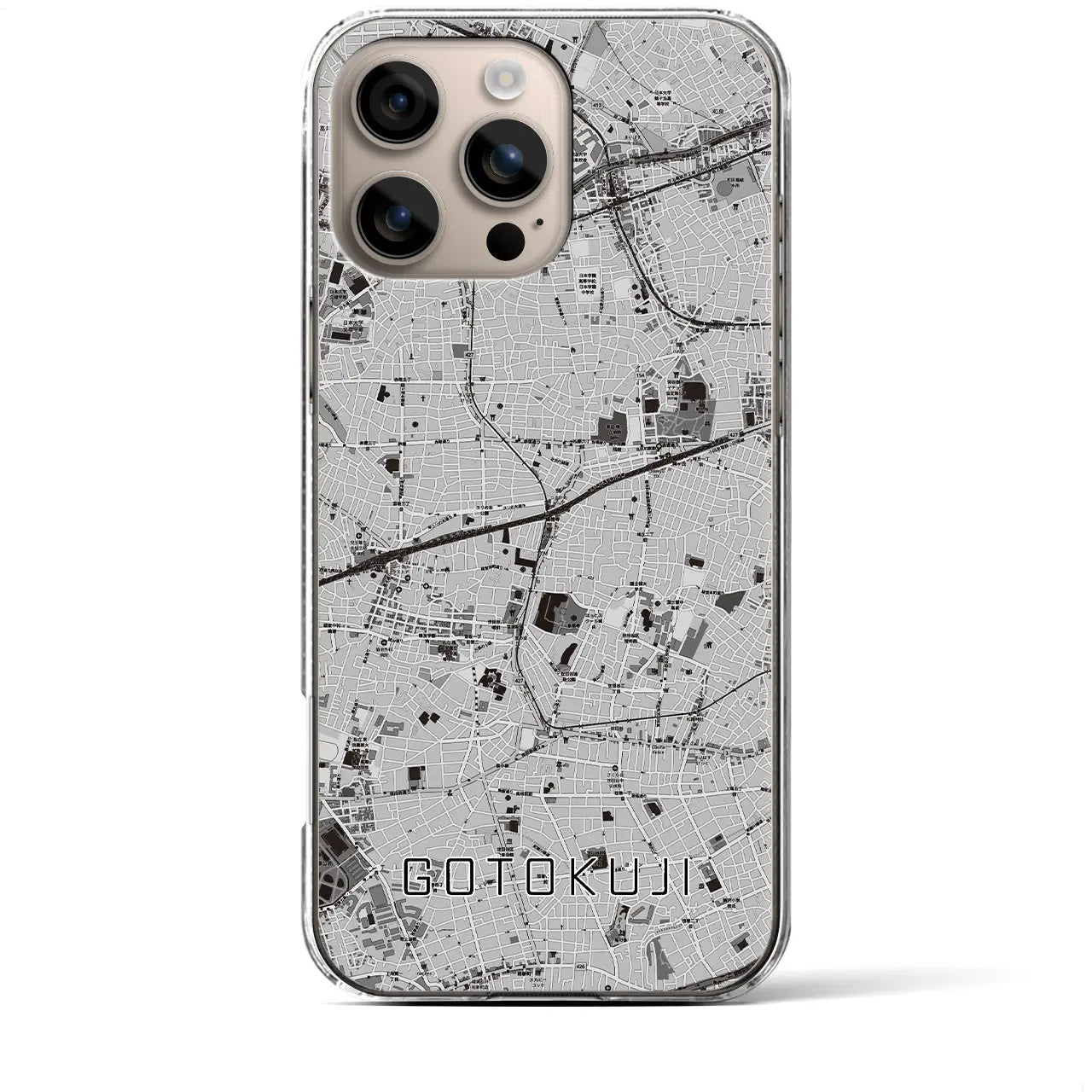 【豪徳寺(東京都)】地図柄iPhoneケース(クリアタイプ)