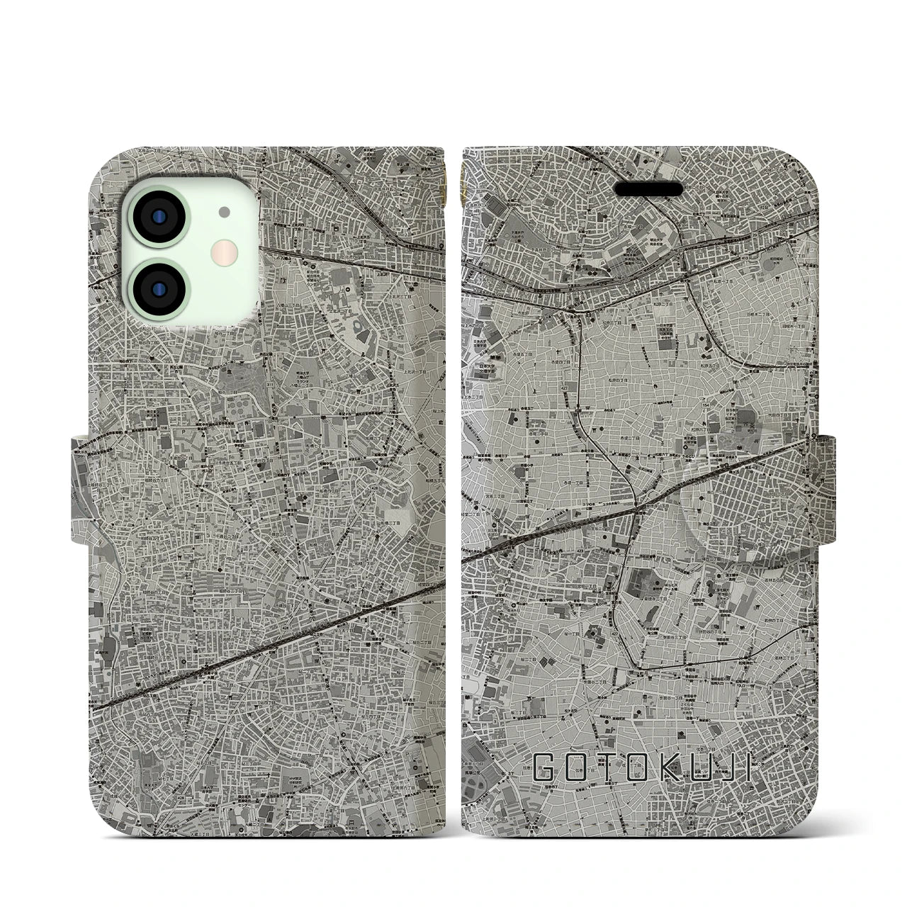 【豪徳寺(東京都)】地図柄iPhoneケース(手帳タイプ)