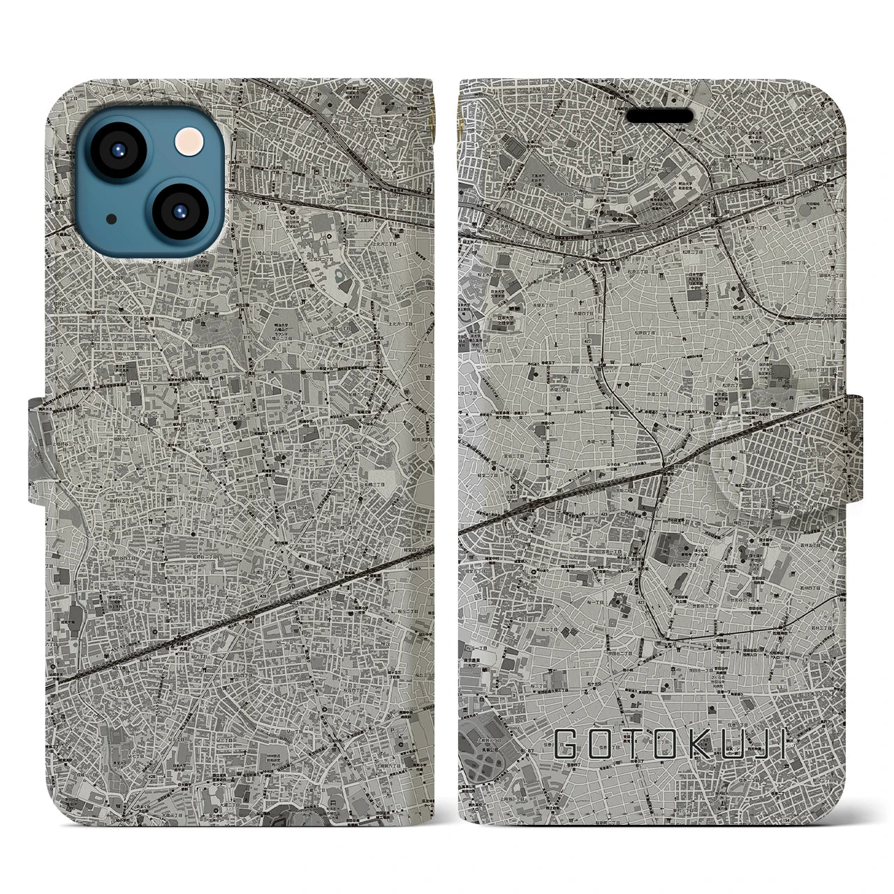 【豪徳寺(東京都)】地図柄iPhoneケース(手帳タイプ)