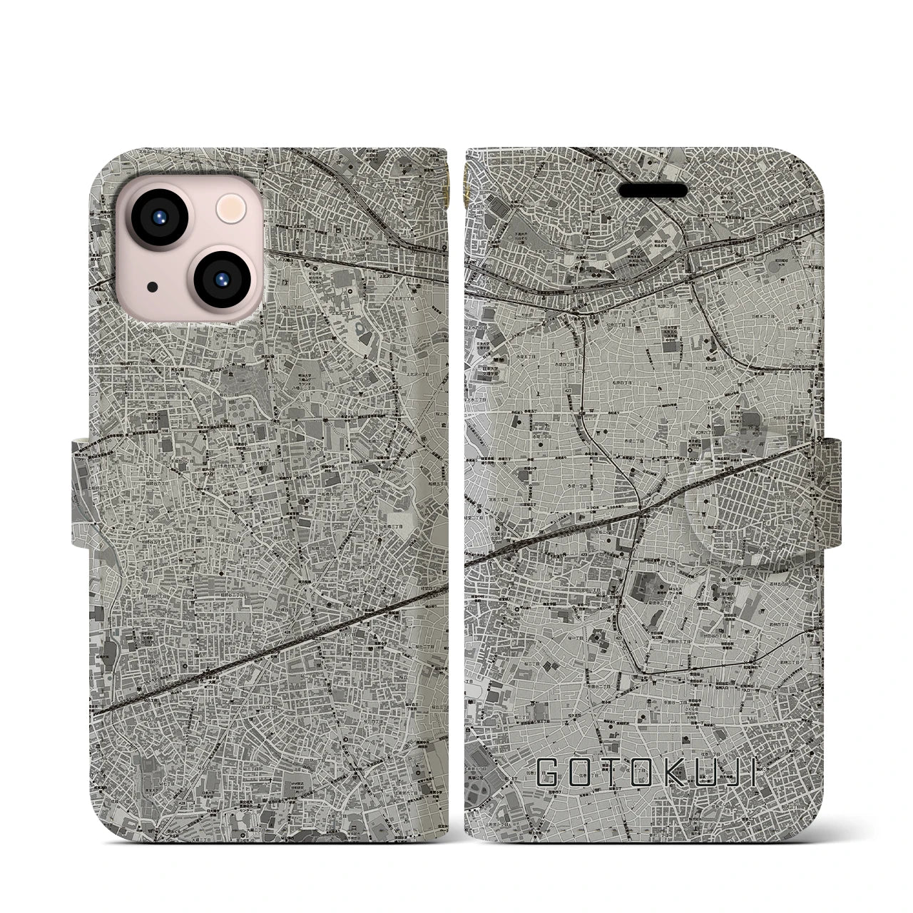 【豪徳寺(東京都)】地図柄iPhoneケース(手帳タイプ)