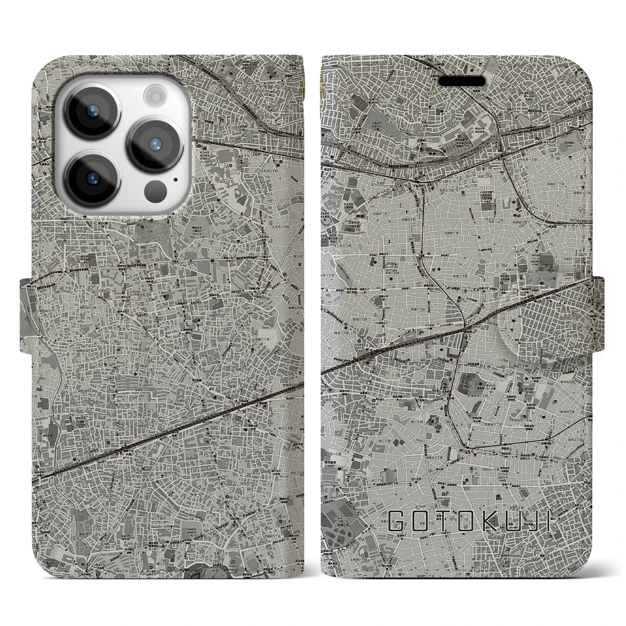 【豪徳寺(東京都)】地図柄iPhoneケース(手帳タイプ)