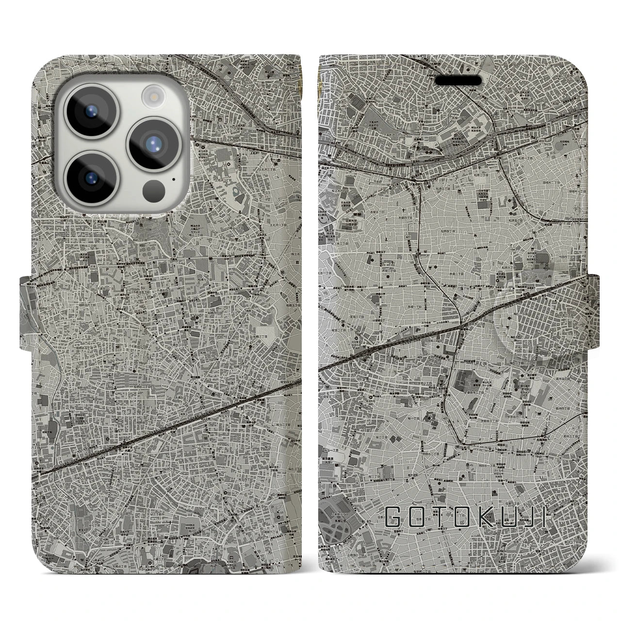 【豪徳寺(東京都)】地図柄iPhoneケース(手帳タイプ)