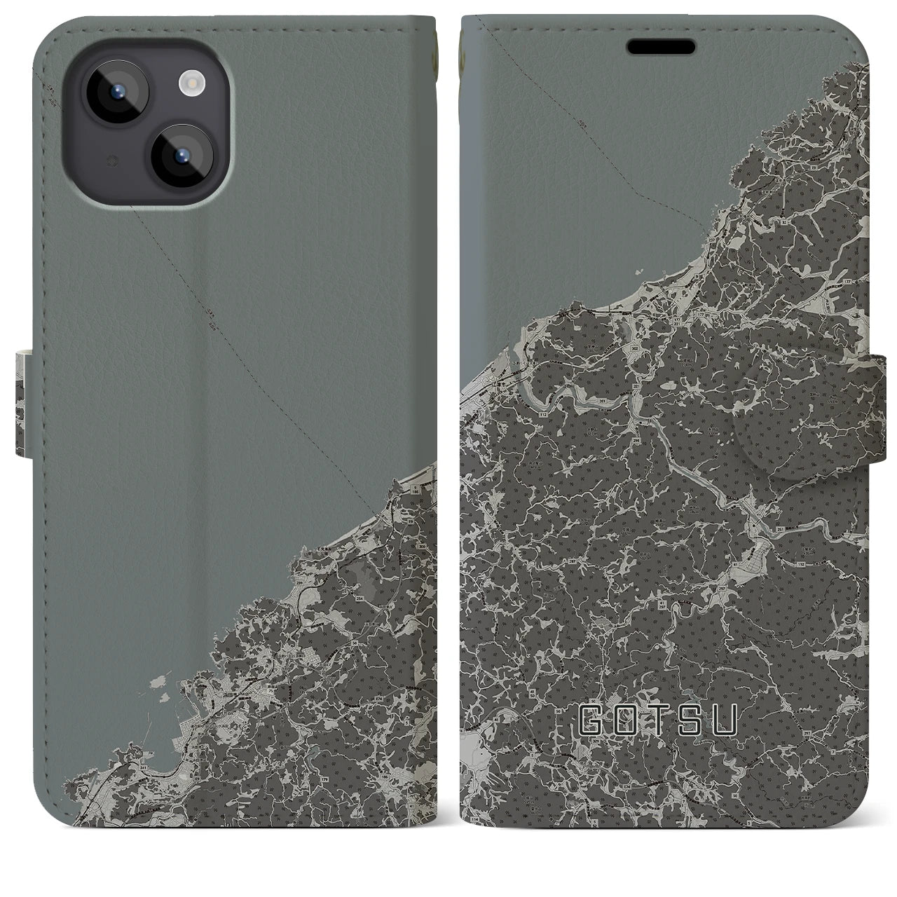 【江津(島根県)】地図柄iPhoneケース(手帳タイプ)