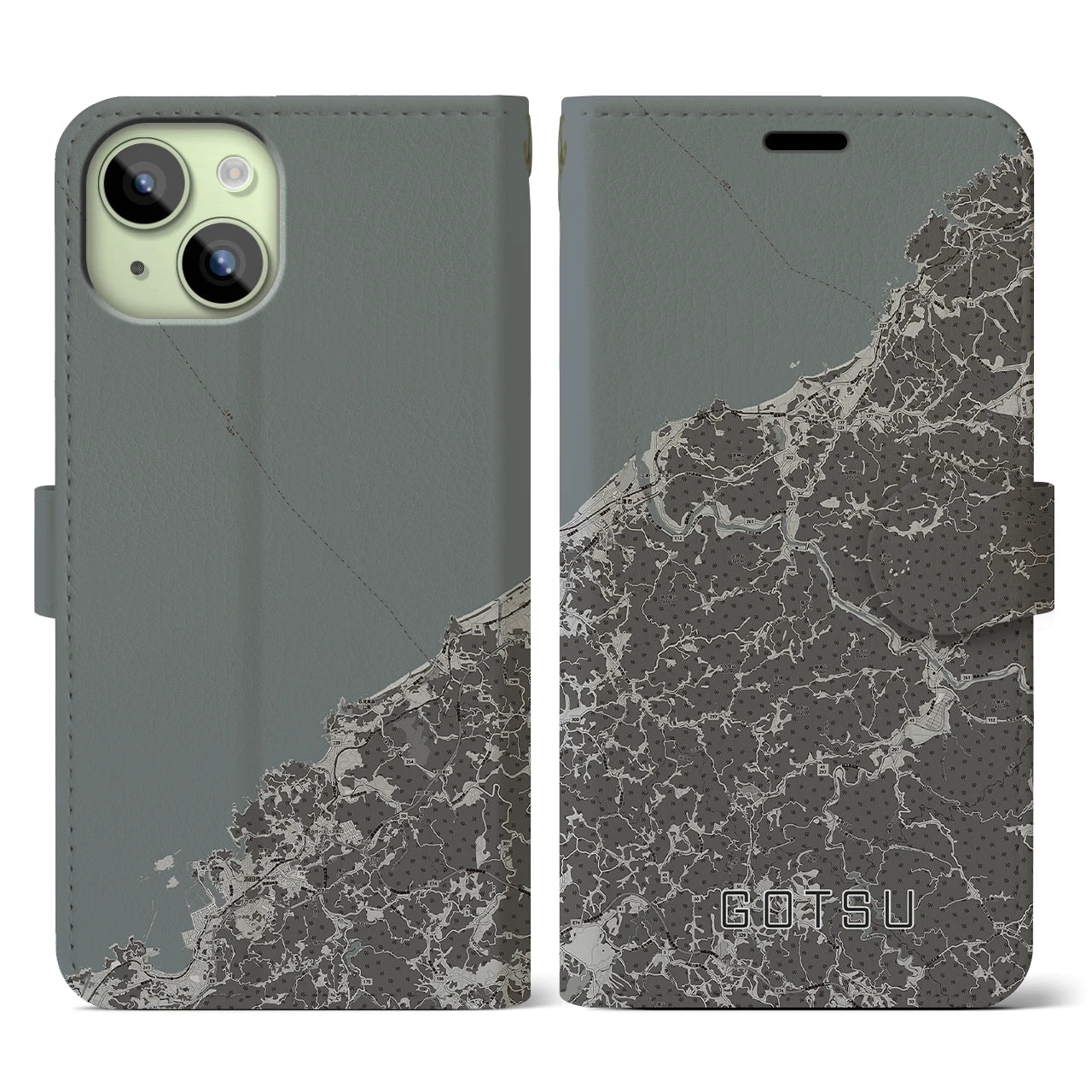 【江津(島根県)】地図柄iPhoneケース(手帳タイプ)