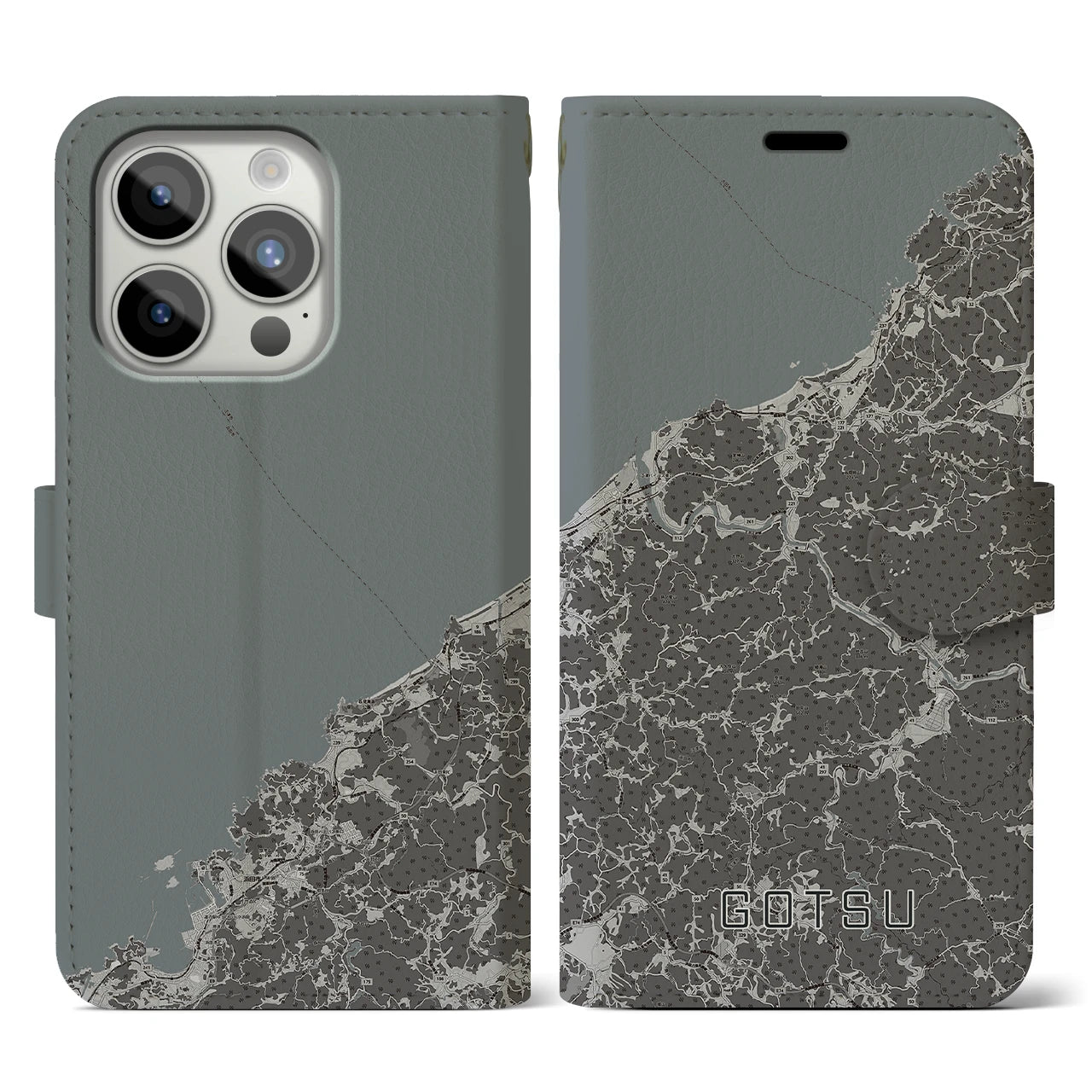 【江津(島根県)】地図柄iPhoneケース(手帳タイプ)