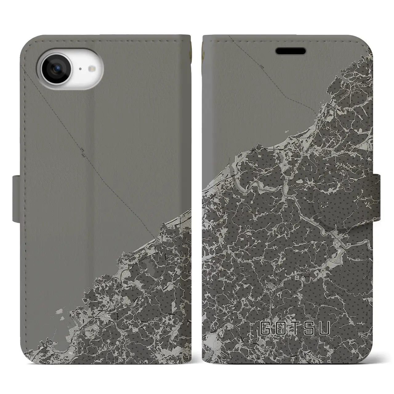 【江津(島根県)】地図柄iPhoneケース(手帳タイプ)