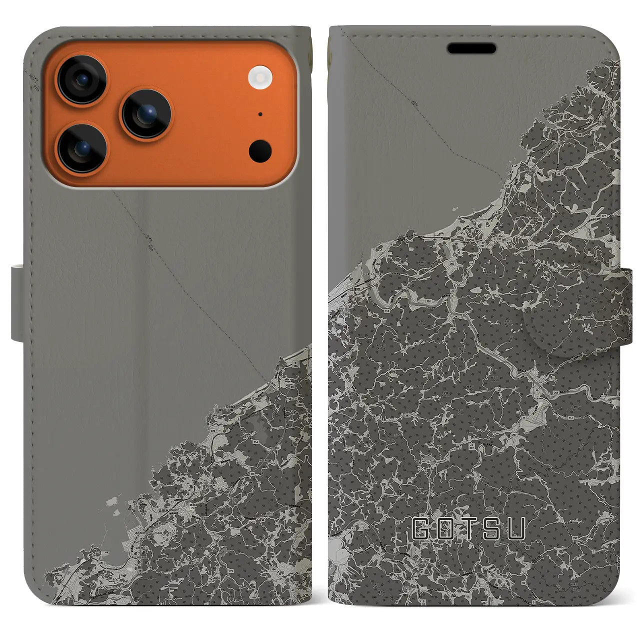 【江津(島根県)】地図柄iPhoneケース(手帳タイプ)