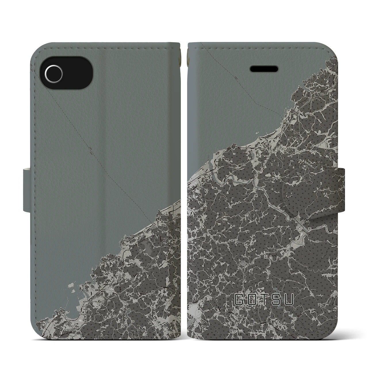 【江津(島根県)】地図柄iPhoneケース(手帳タイプ)