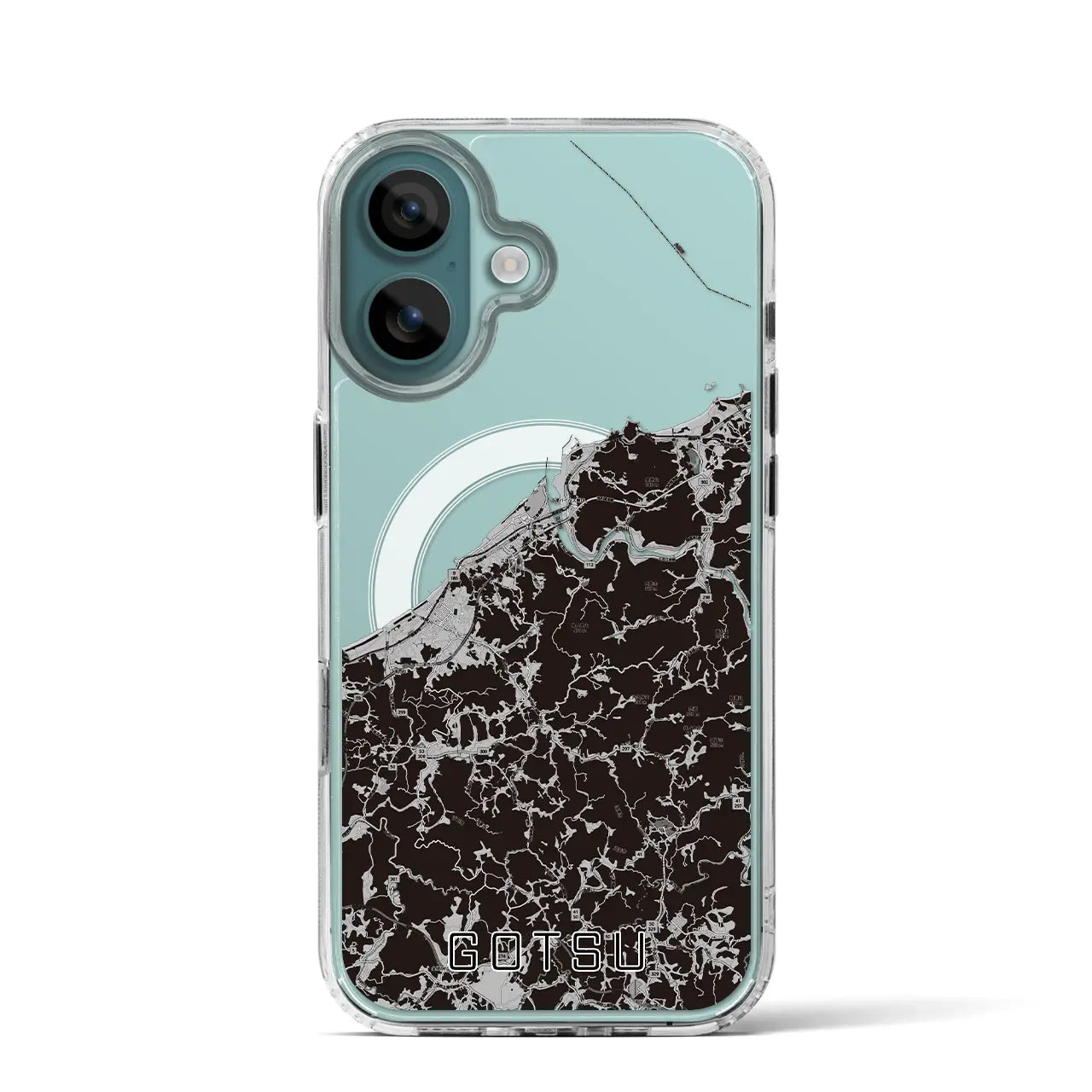 【江津(島根県)】地図柄iPhoneケース(MagSafeタイプ)モノトーン・iPhone 16 Pro 用