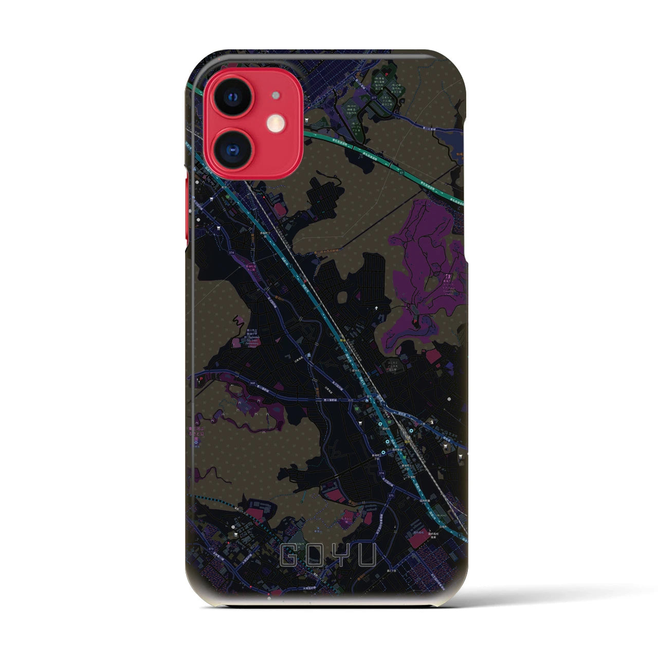 【御油(愛知県)】地図柄iPhoneケース(バックカバータイプ)