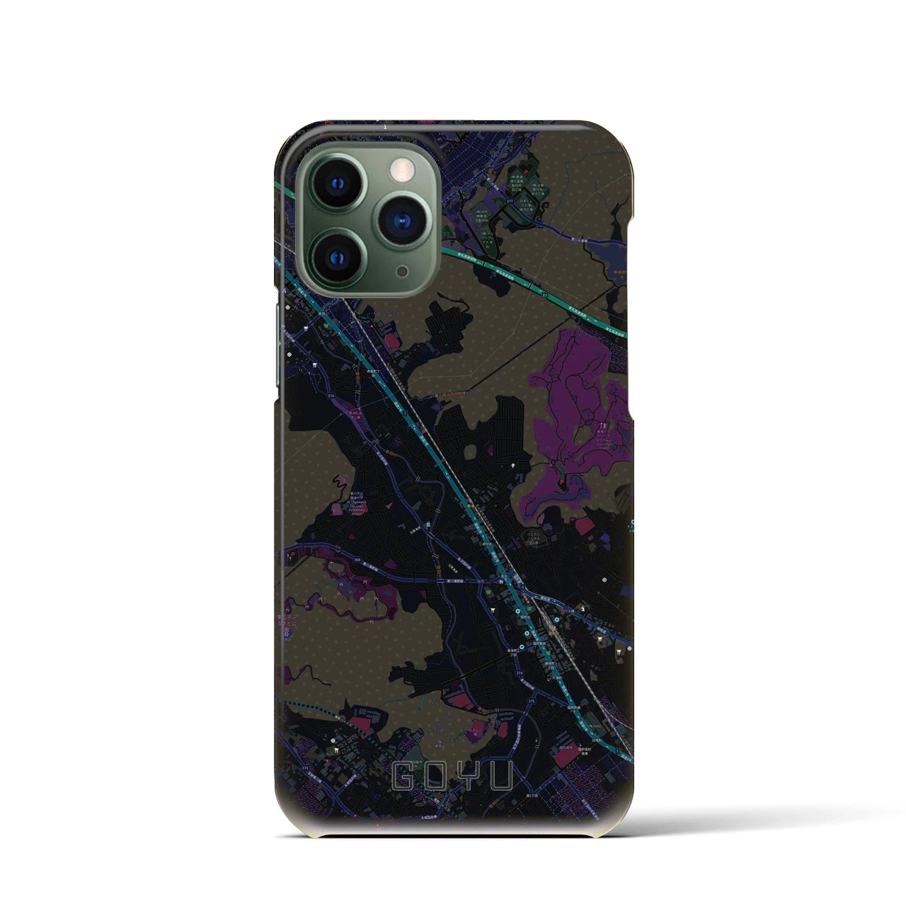 【御油(愛知県)】地図柄iPhoneケース(バックカバータイプ)