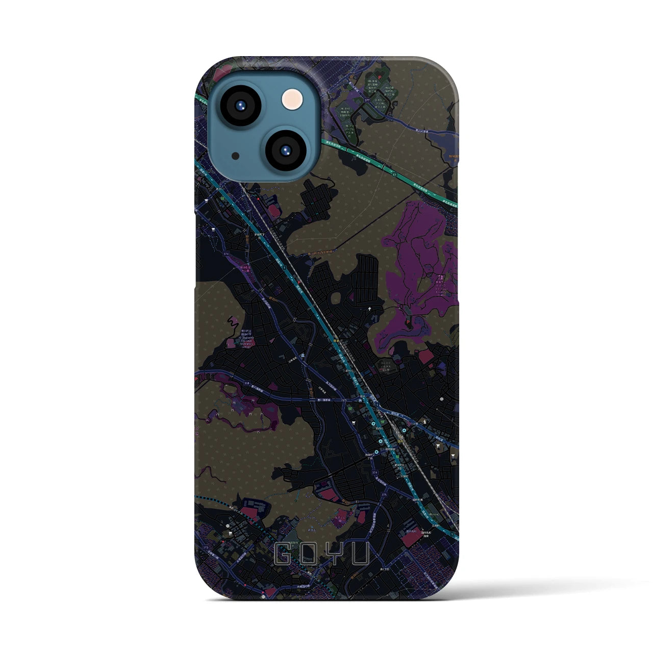 【御油(愛知県)】地図柄iPhoneケース(バックカバータイプ)