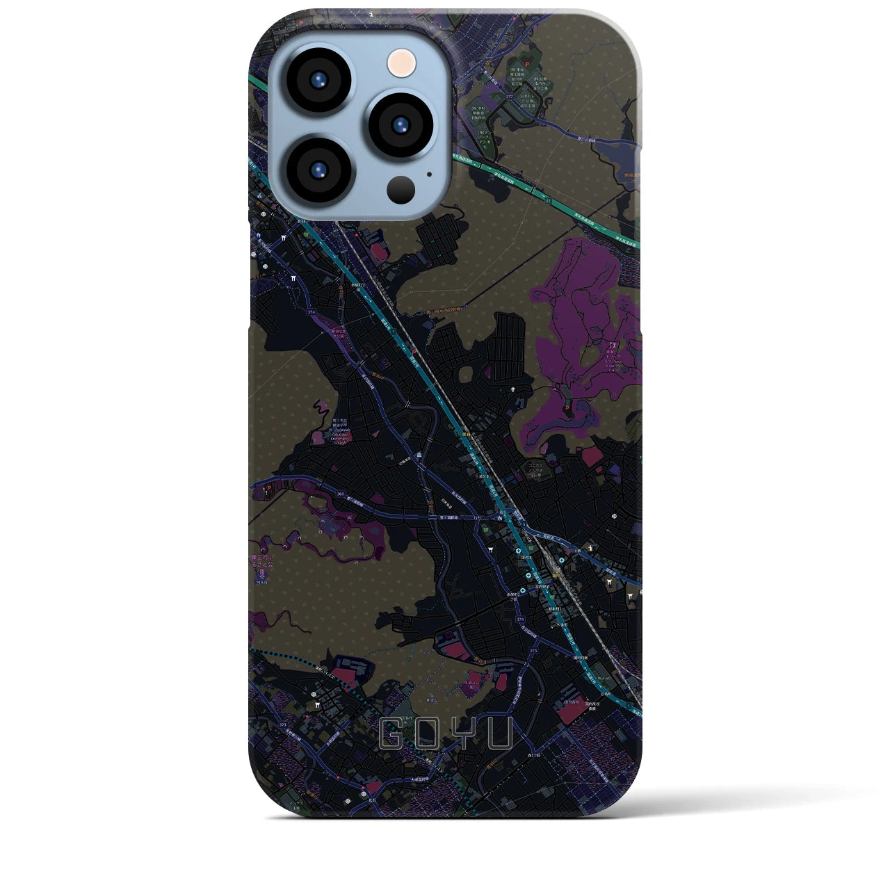 【御油(愛知県)】地図柄iPhoneケース(バックカバータイプ)