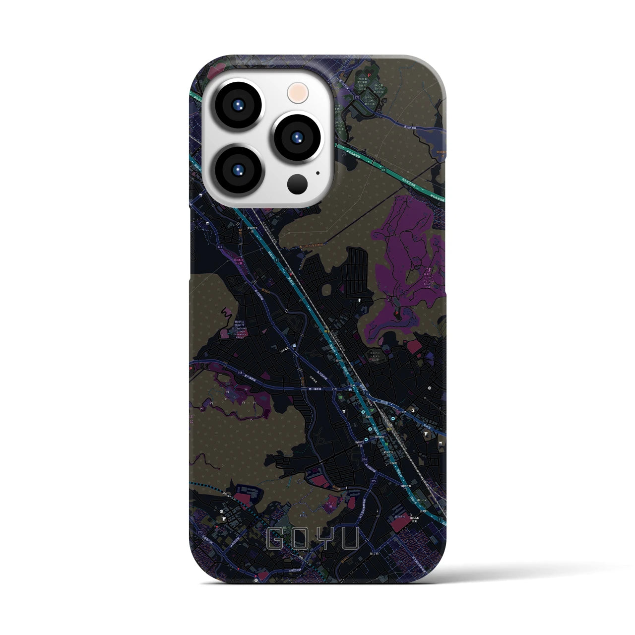 【御油(愛知県)】地図柄iPhoneケース(バックカバータイプ)