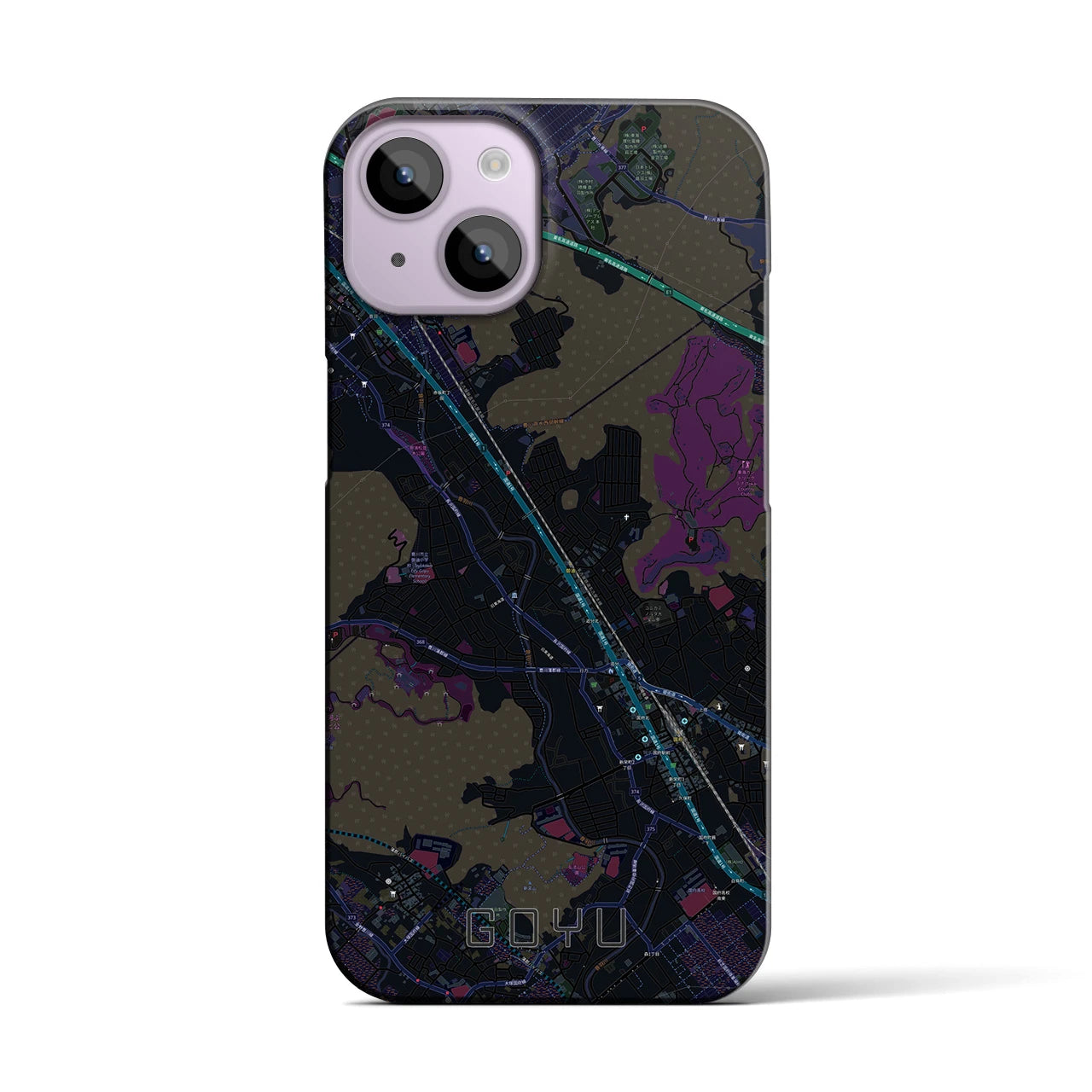 【御油(愛知県)】地図柄iPhoneケース(バックカバータイプ)