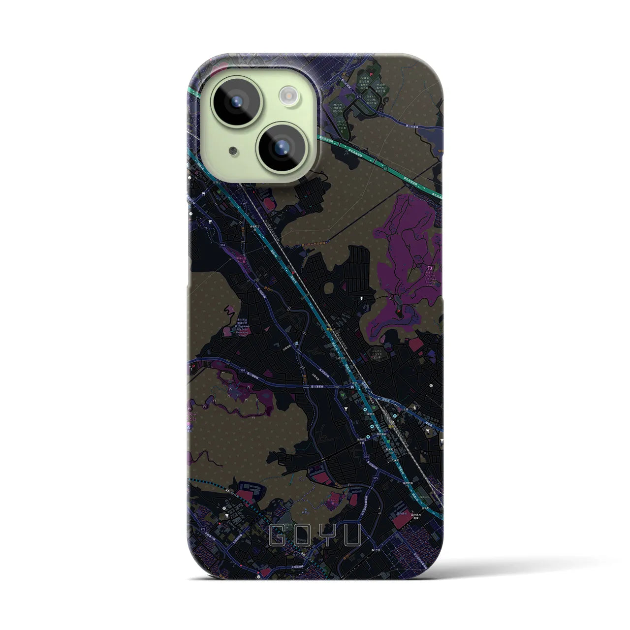 【御油(愛知県)】地図柄iPhoneケース(バックカバータイプ)