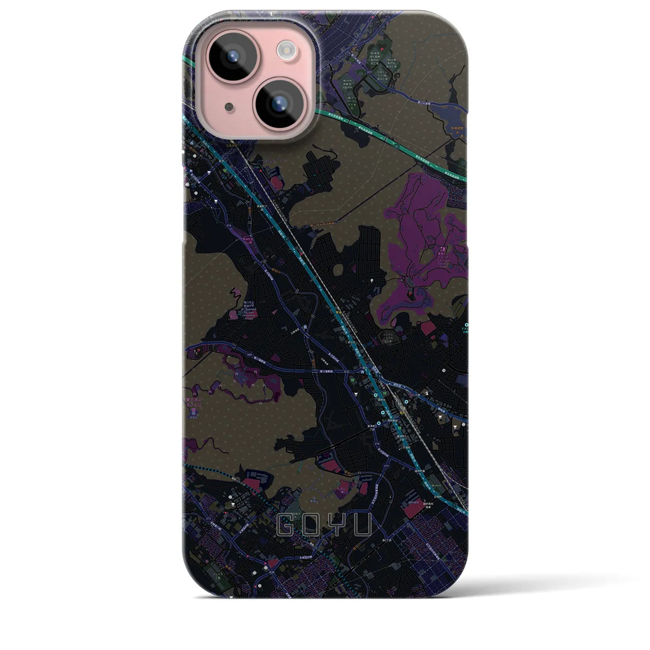 【御油(愛知県)】地図柄iPhoneケース(バックカバータイプ)