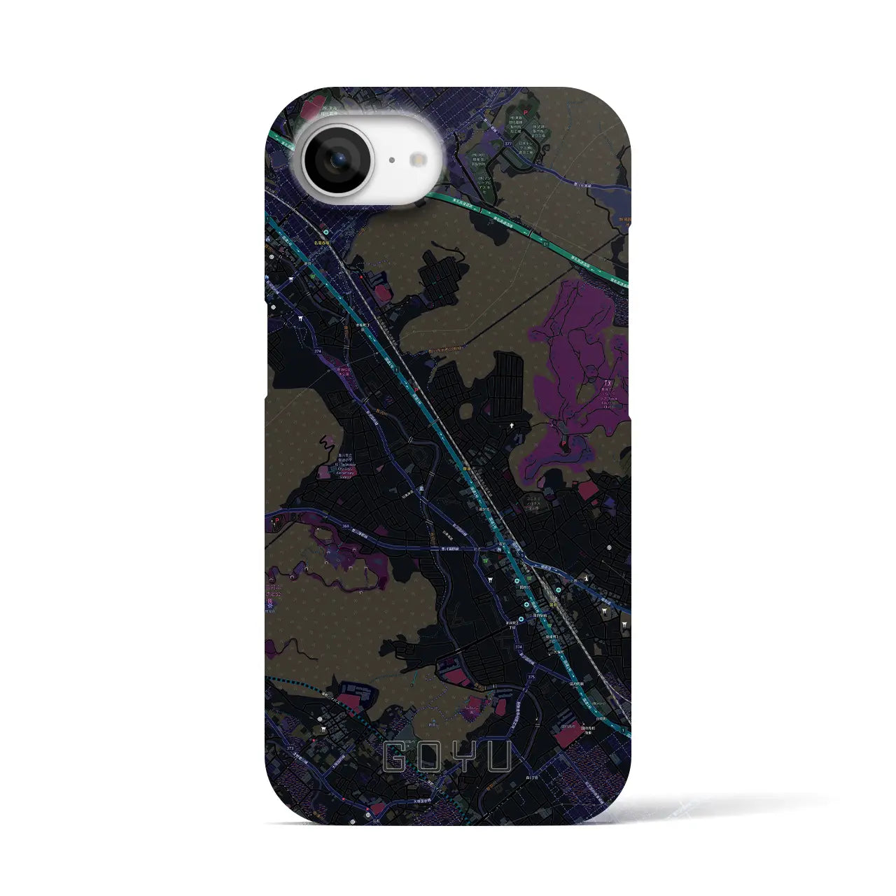 【御油(愛知県)】地図柄iPhoneケース(バックカバータイプ)