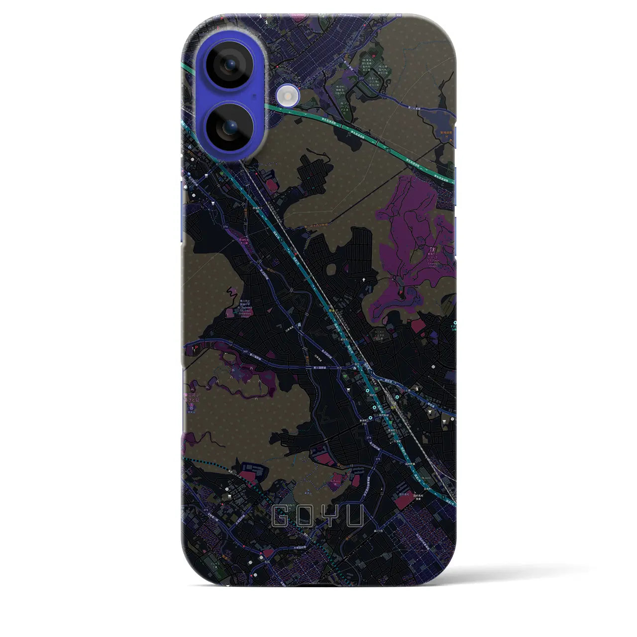 【御油(愛知県)】地図柄iPhoneケース(バックカバータイプ)