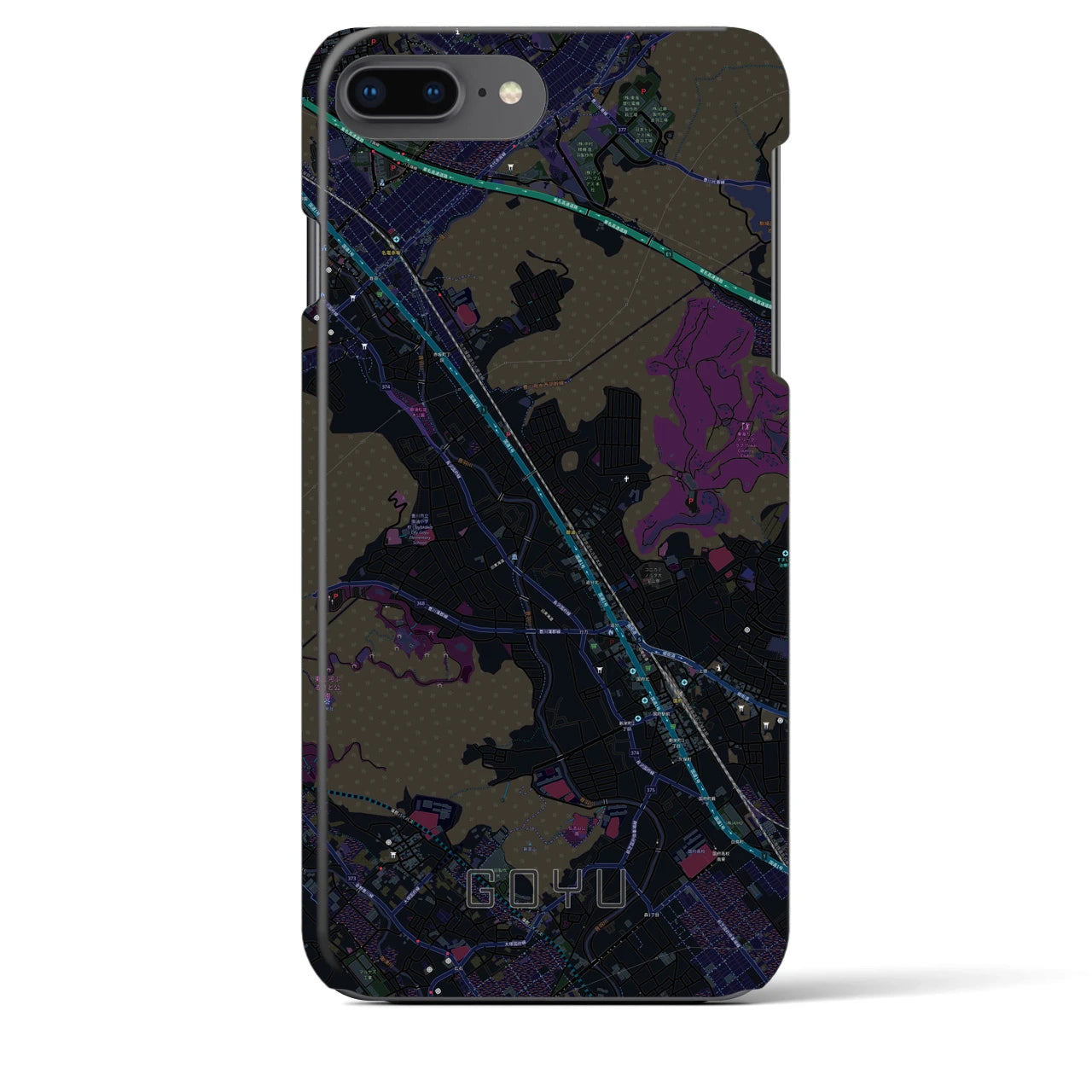 【御油(愛知県)】地図柄iPhoneケース(バックカバータイプ)