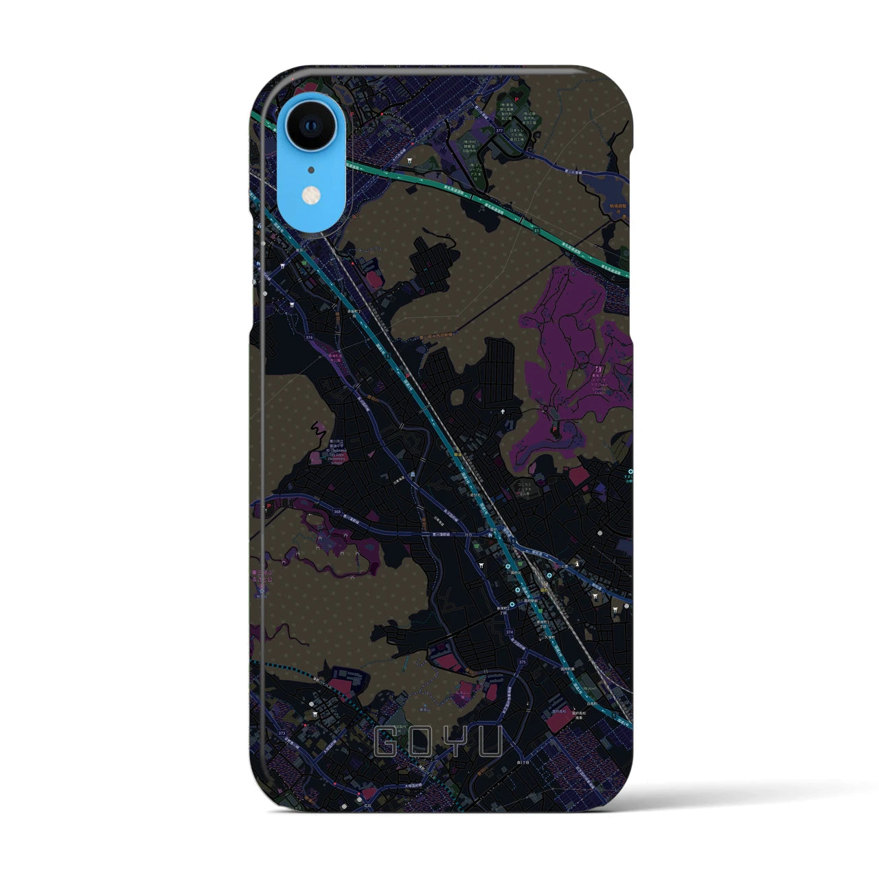 【御油(愛知県)】地図柄iPhoneケース(バックカバータイプ)