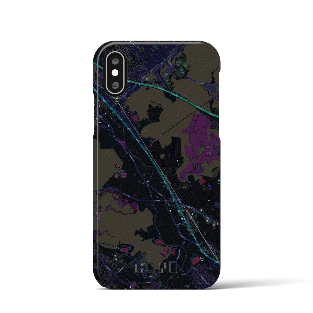 【御油(愛知県)】地図柄iPhoneケース(バックカバータイプ)