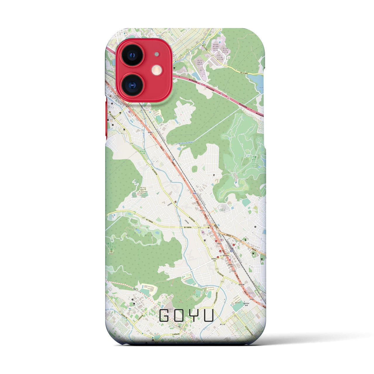 【御油(愛知県)】地図柄iPhoneケース(バックカバータイプ)