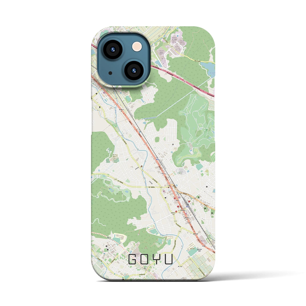 【御油(愛知県)】地図柄iPhoneケース(バックカバータイプ)
