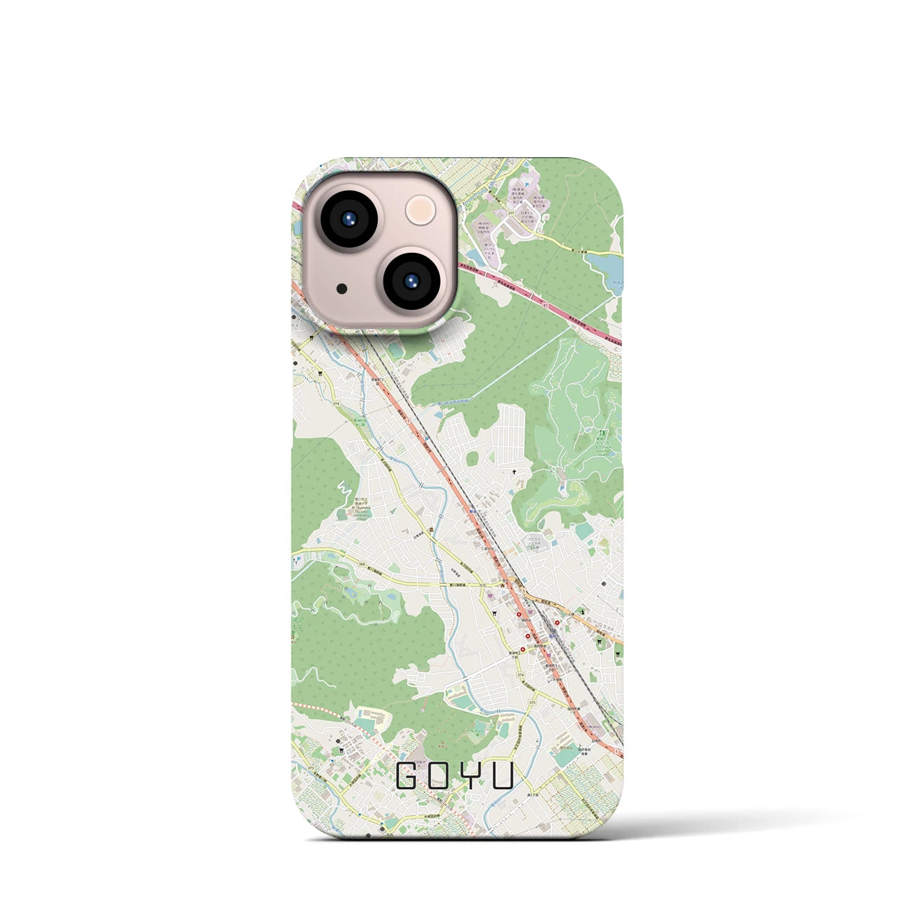 【御油(愛知県)】地図柄iPhoneケース(バックカバータイプ)