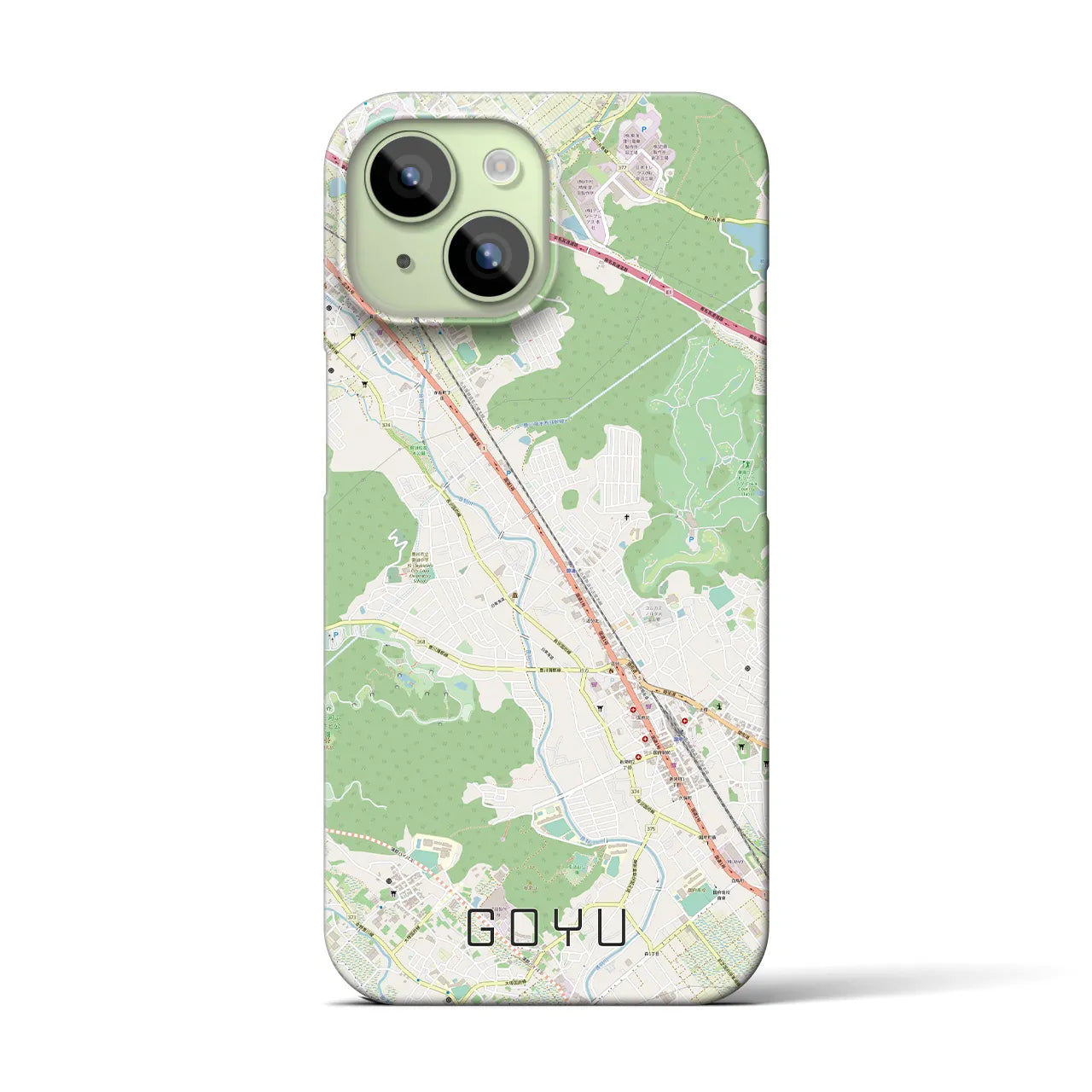 【御油(愛知県)】地図柄iPhoneケース(バックカバータイプ)