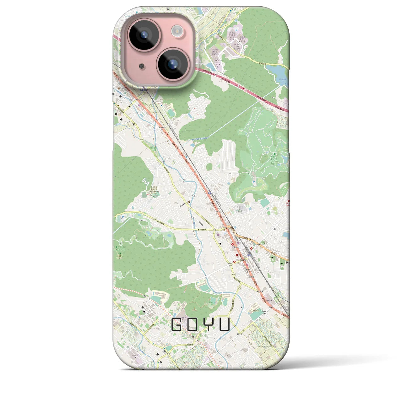 【御油(愛知県)】地図柄iPhoneケース(バックカバータイプ)
