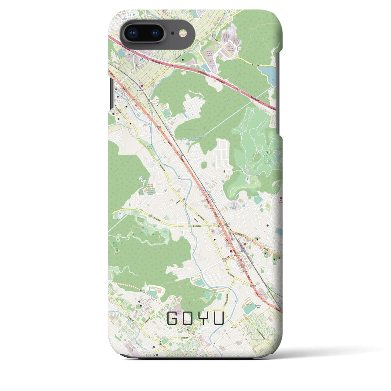 【御油(愛知県)】地図柄iPhoneケース(バックカバータイプ)