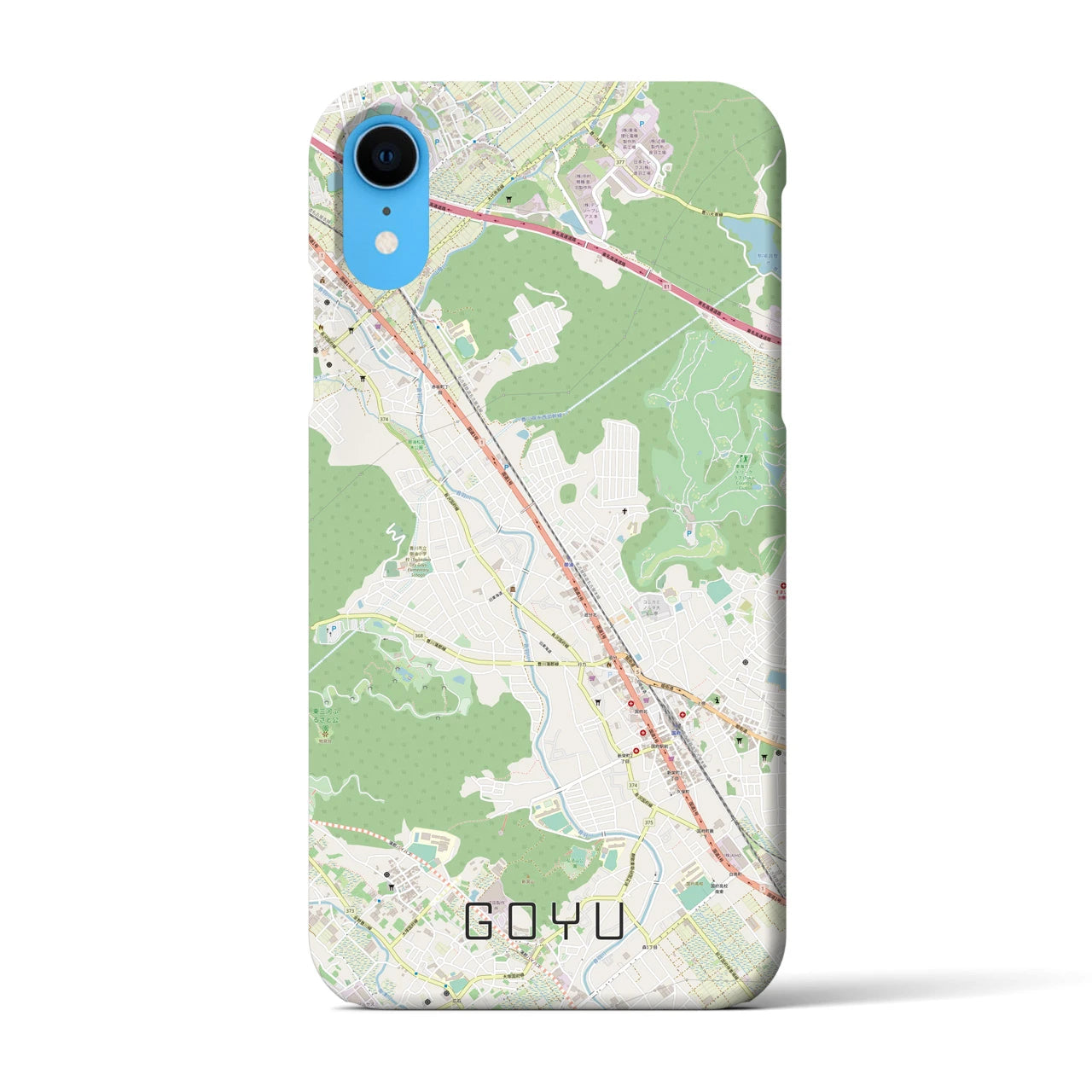 【御油(愛知県)】地図柄iPhoneケース(バックカバータイプ)