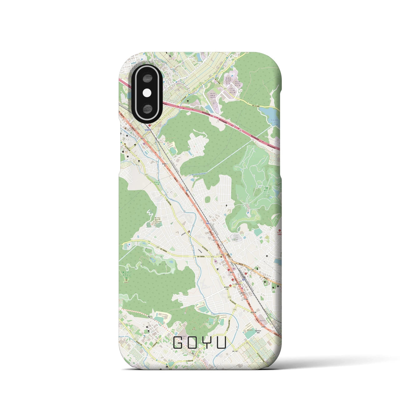 【御油(愛知県)】地図柄iPhoneケース(バックカバータイプ)