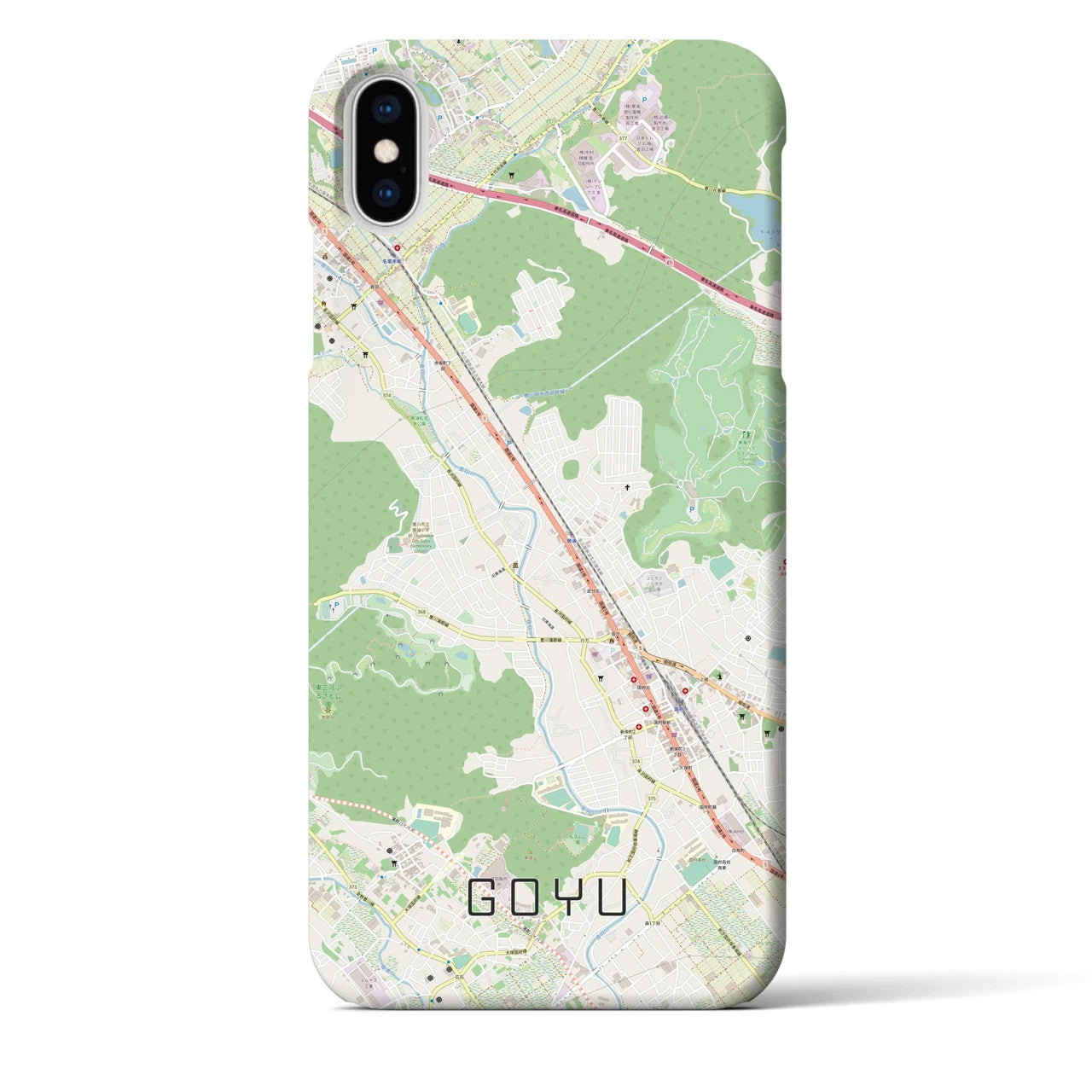 【御油(愛知県)】地図柄iPhoneケース(バックカバータイプ)