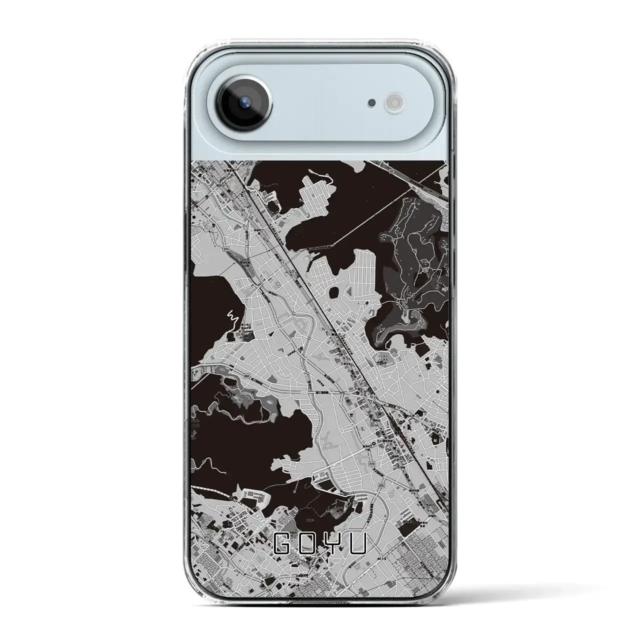 【御油(愛知県)】地図柄iPhoneケース(クリアタイプ)モノトーン・iPhone 17 Pro Max 用