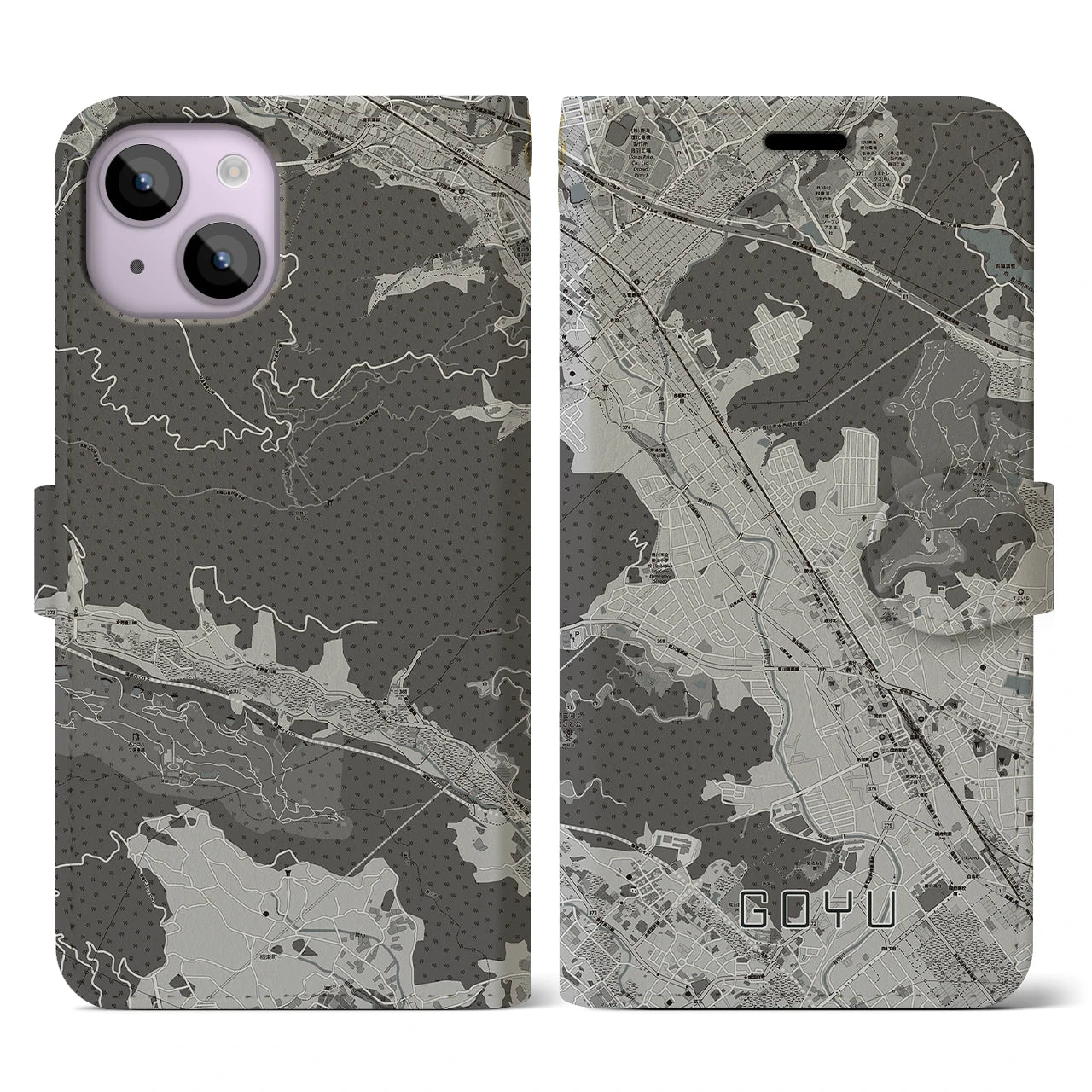 【御油(愛知県)】地図柄iPhoneケース(手帳タイプ)